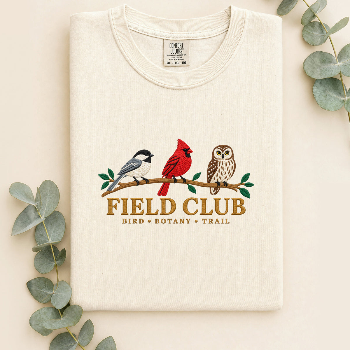 Embroidered Field Club Cardinal Owl Graphic Shirt