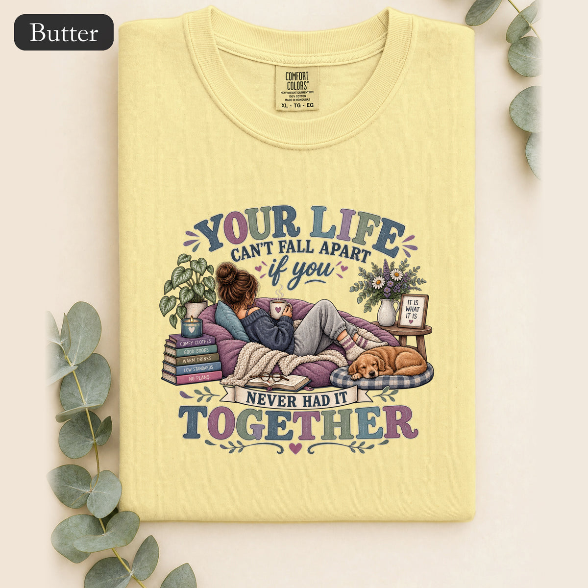 Your Life Your Cottagecore Aesthetic Shirt | Cozy Reading Dog Design