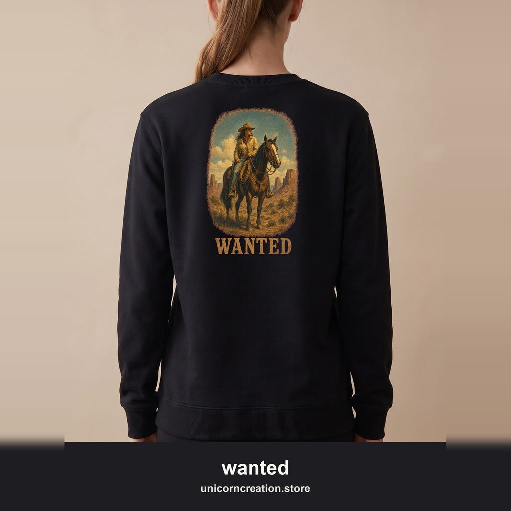 Wanted Cowgirl Sweatshirt, Vintage Western Wanted Poster Crewneck, Desert Outlaw Sweatshirt, Sheriff Star Cowgirl Gift