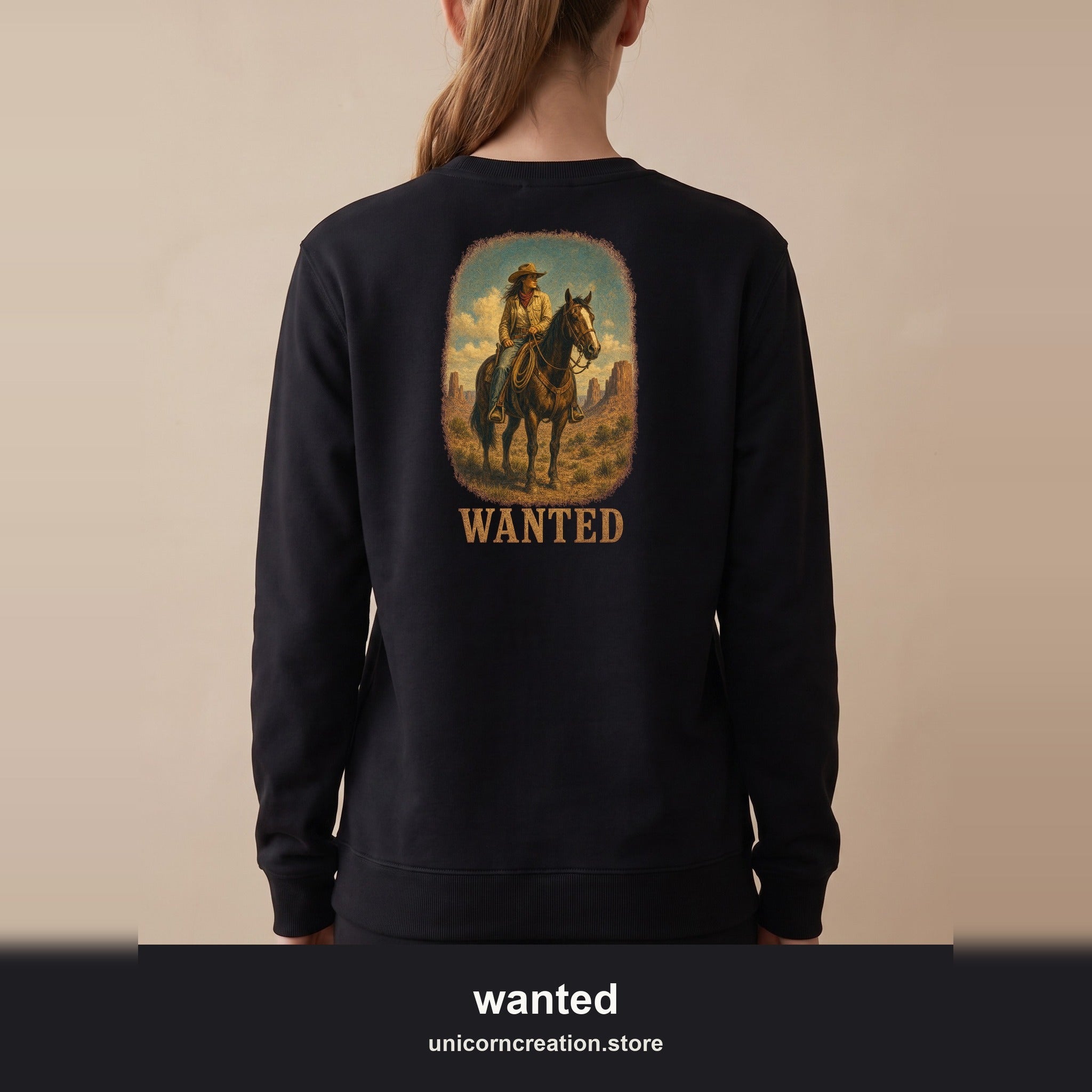 Wanted Cowgirl Sweatshirt, Vintage Western Wanted Poster Crewneck, Desert Outlaw Sweatshirt, Sheriff Star Cowgirl Gift