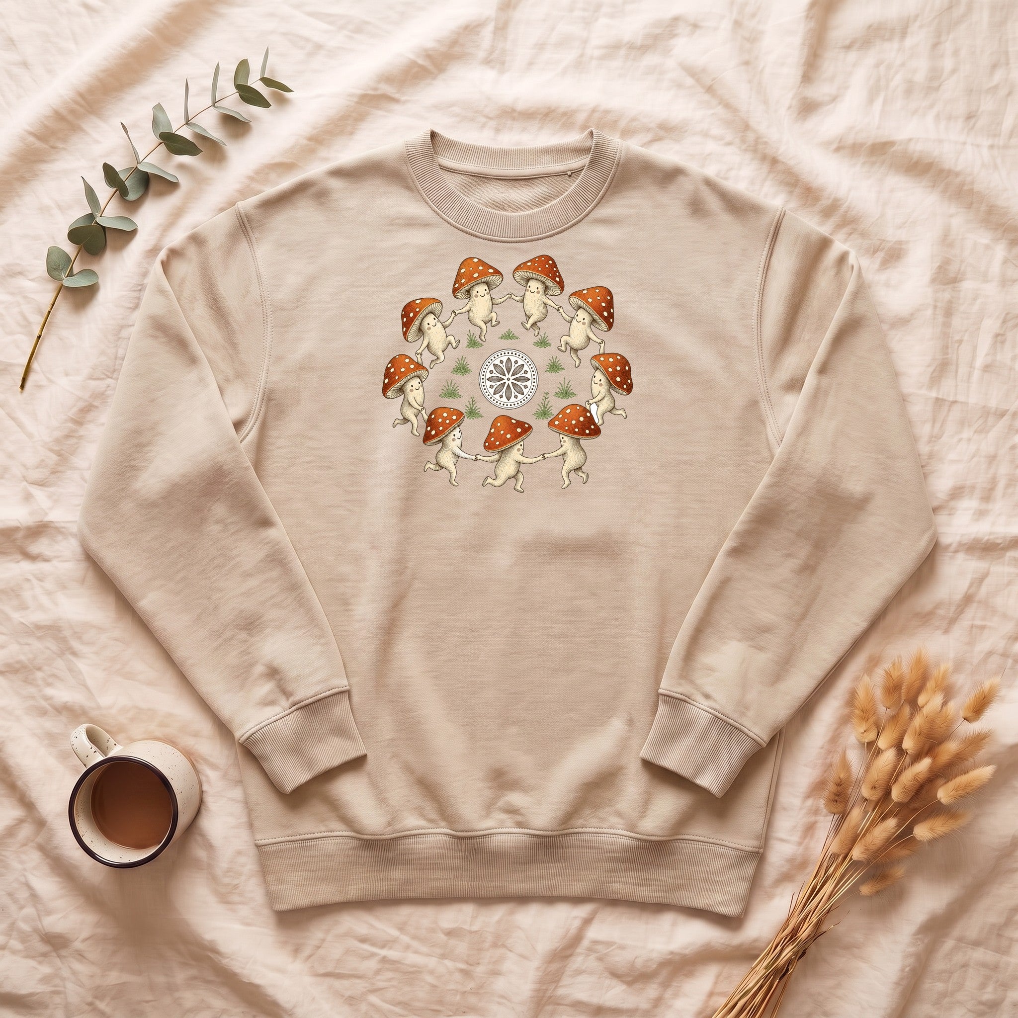 Cottagecore Mushroom Shirt, Fairy Ring Tee, Goblincore Nature Gift, Whimsical Mushroom Sweatshirt