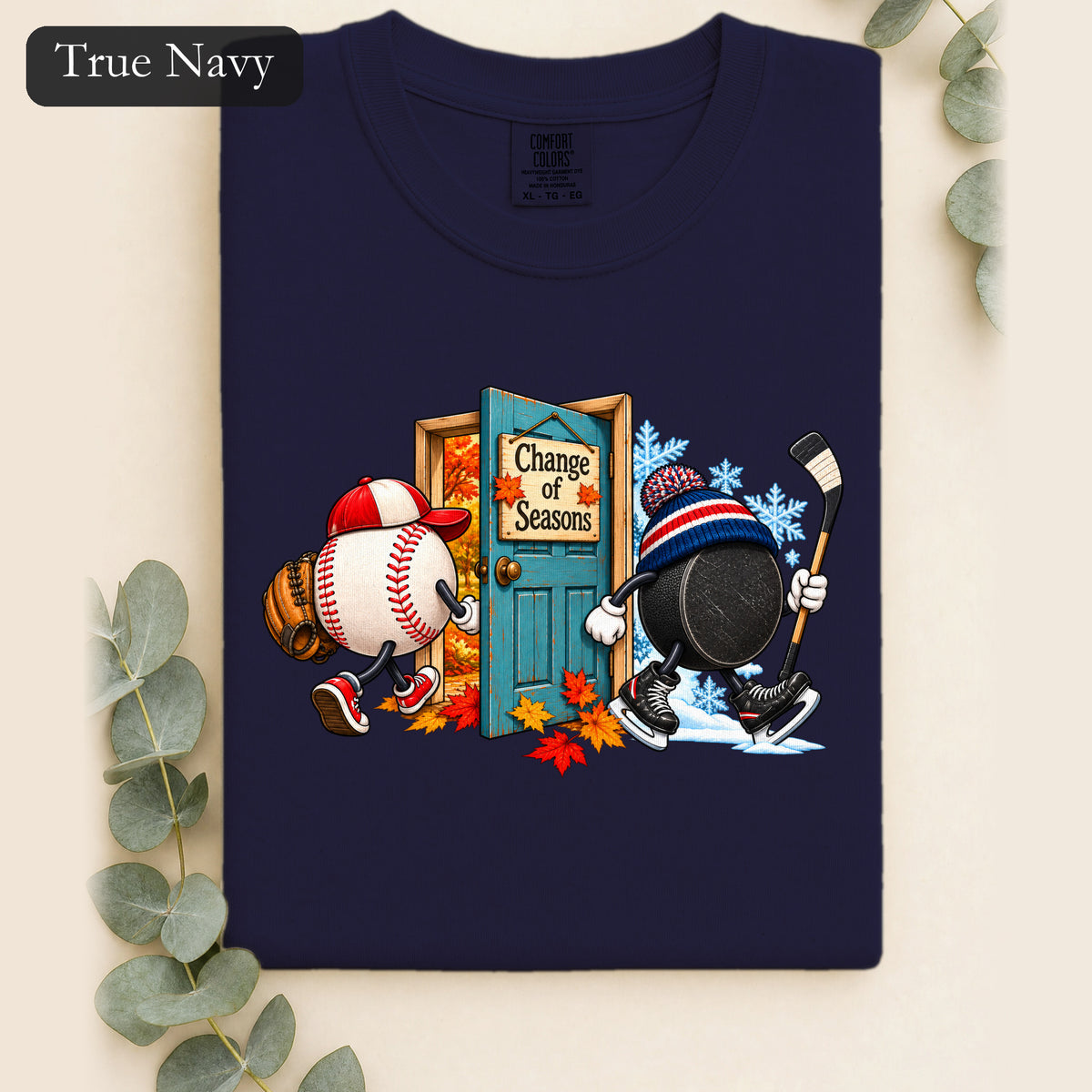 Baseball and Hockey 'Change of Seasons' Shirt | Sports Autumn Winter Design