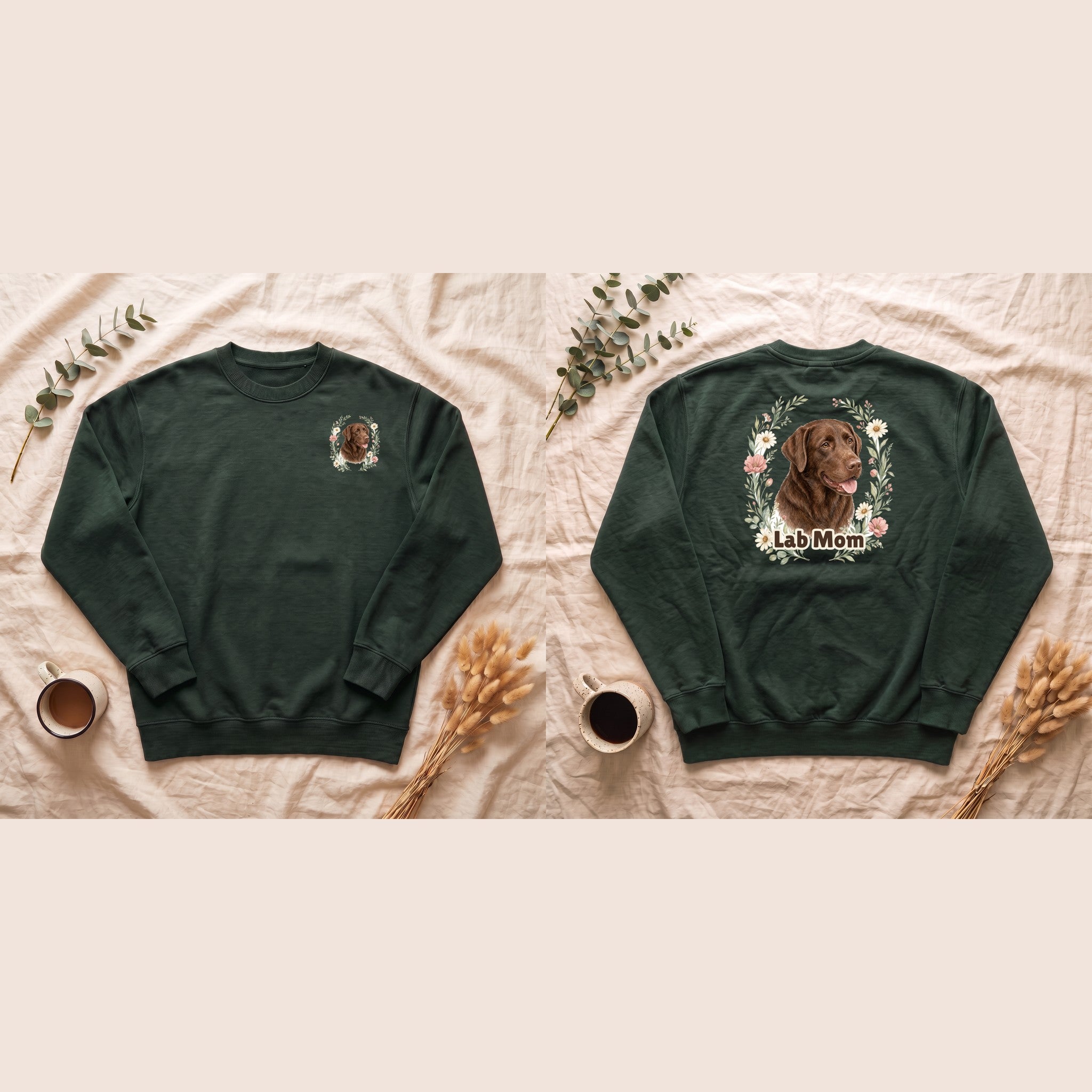 Chocolate Lab Mom Shirt, Labrador Mom Tee, Dog Mom Gift, Wildflower Dog Lover Sweatshirt, Cute Dog Owner Gift