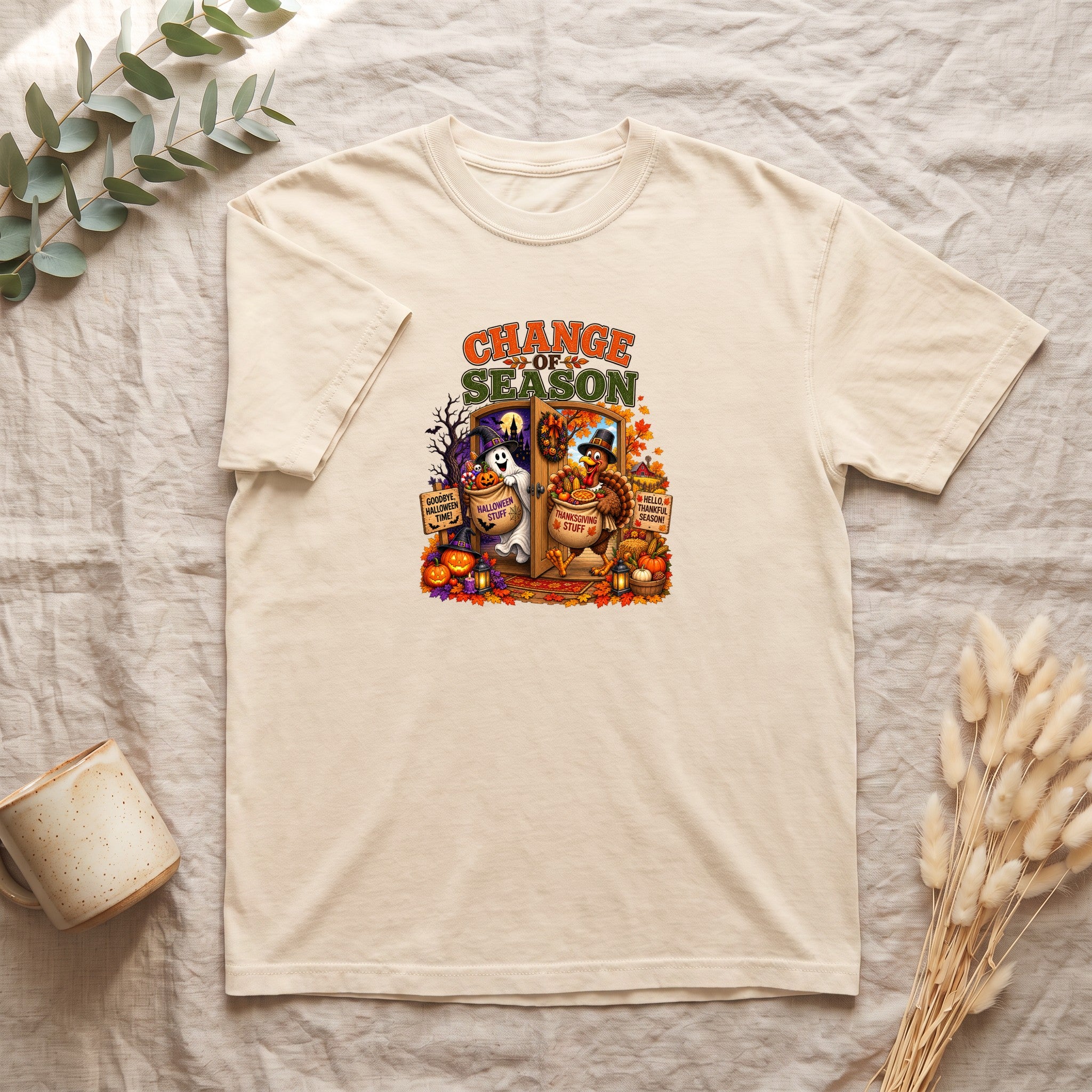 Change Season shirt | Halloween autumn pumpkins spooky tombstones