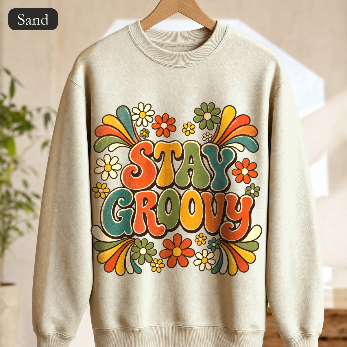 Stay Groovy Shirt, Retro 70s Tee, Groovy Aesthetic Gift, Positive Vibes Sweatshirt