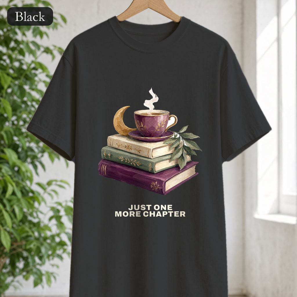Just One More Chapter Shirt, Bookish Reader Tee, Book Lover Cozy Gift, Painterly Reading Sweatshirt