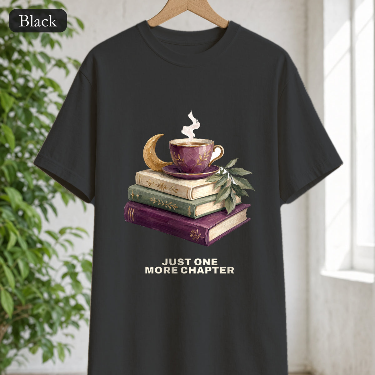 Just One More Chapter Shirt, Bookish Reader Tee, Book Lover Cozy Gift, Painterly Reading Sweatshirt
