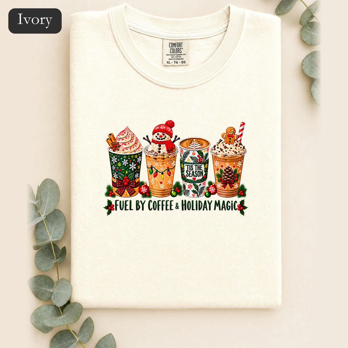 Cozy Holiday Coffee Cocoa Graphic Shirt | Winter Drink Design