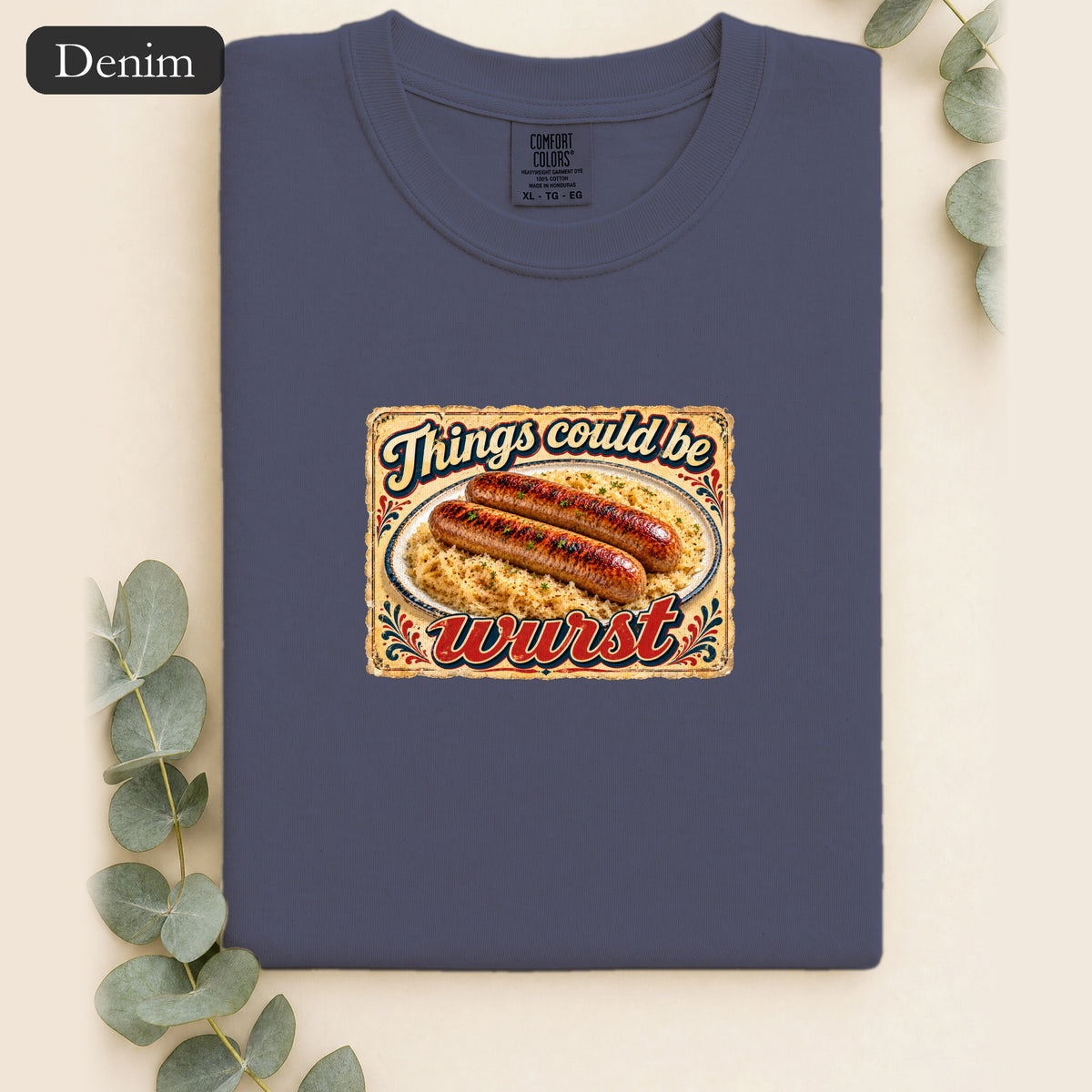 Things Could Be Wurst bratwurst illustration Shirt | vintage diner graphic