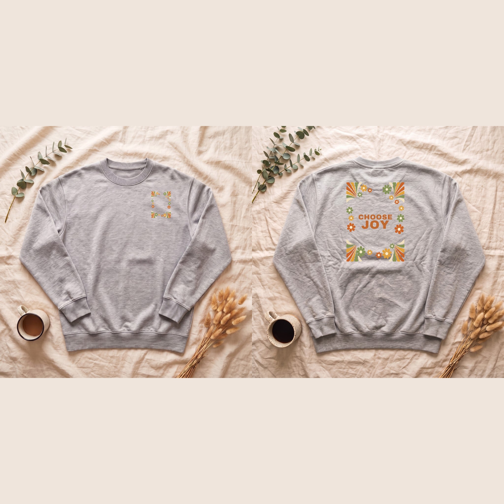 Choose Joy Shirt, Retro Groovy Tee, 70s Aesthetic Gift, Positive Affirmation Sweatshirt