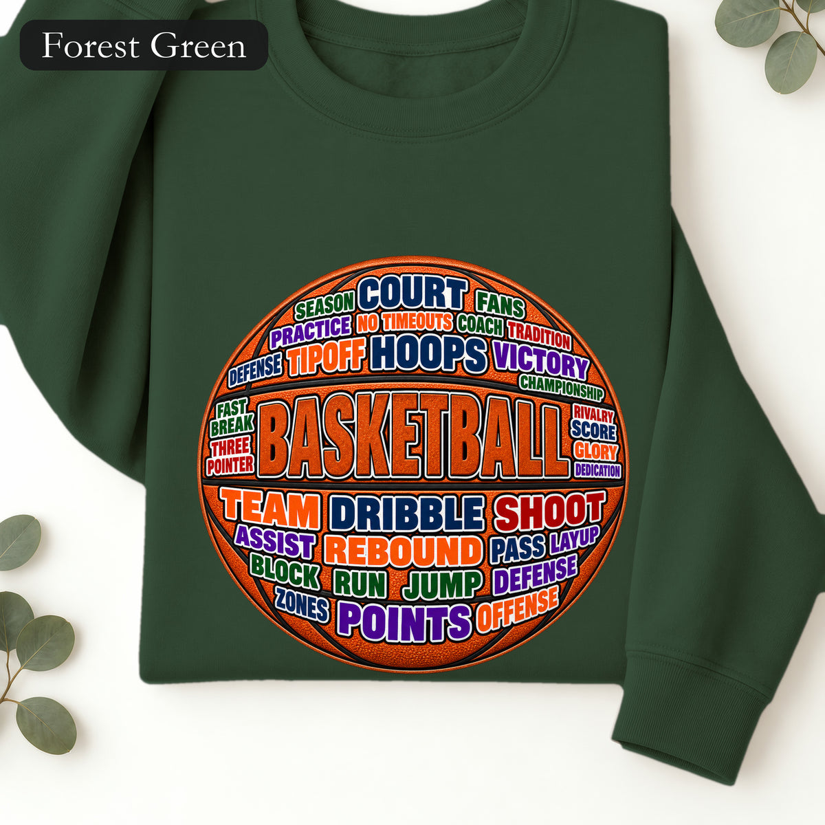 Basketball Word Art Sweatshirt | Basketball Typography Crewneck