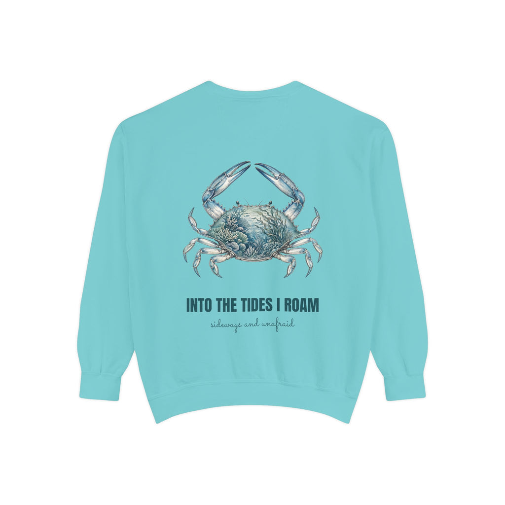 Into the Tides I Roam Shirt, Blue Crab Double Exposure Tee, Ocean Beach Coastal Lover Gift, Nautical Sea Life Sweatshirt