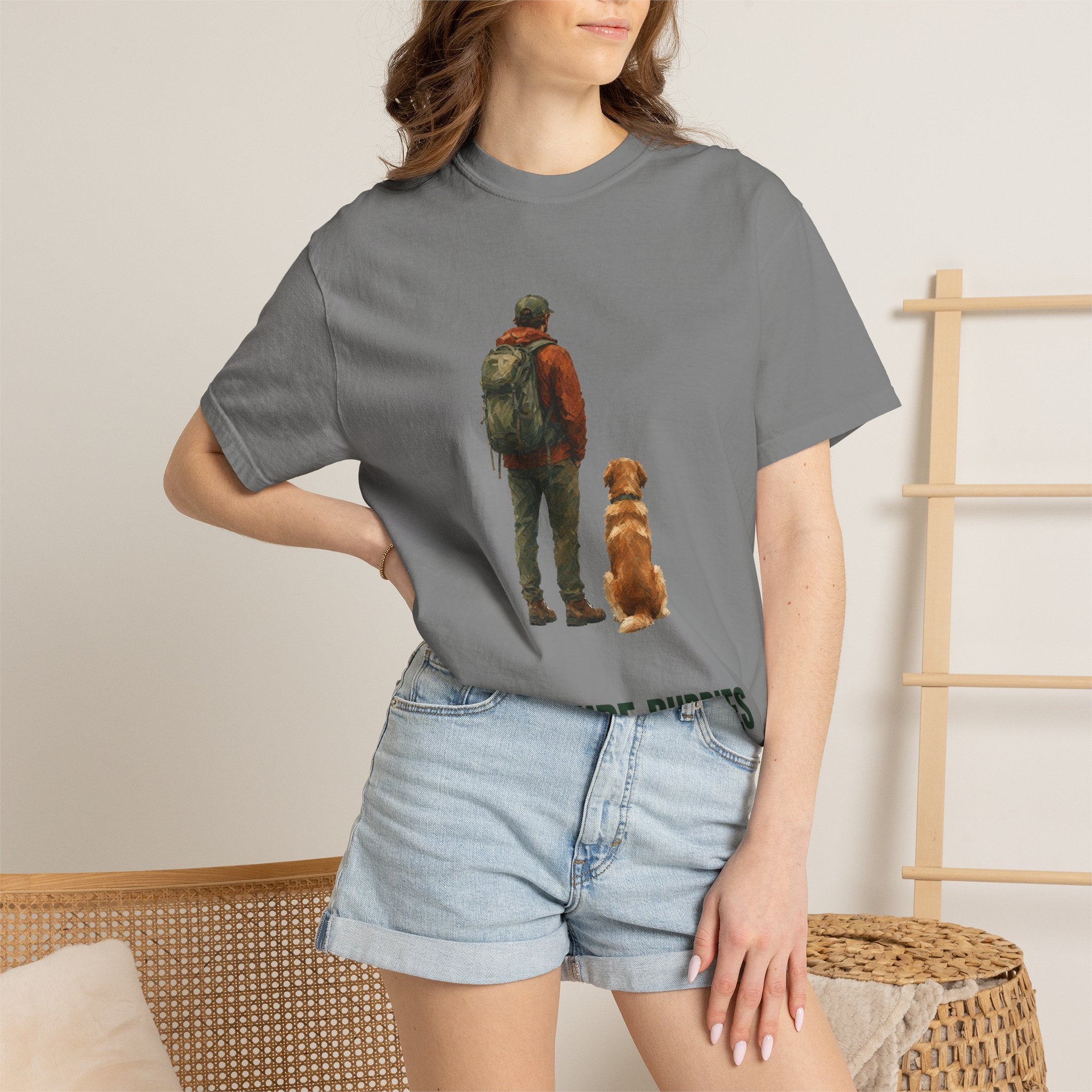 Adventure Buddies Shirt, Dog and Human Hiking Tee, Matching Dog Owner Gift, Painterly Outdoor Sweatshirt