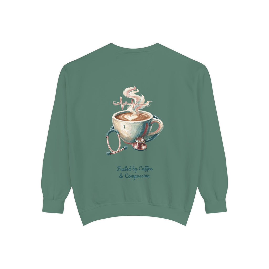 Nurse Shirt, Fueled by Coffee and Compassion Tee, Nurse Week RN Gift, Painterly Nurse Coffee Sweatshirt