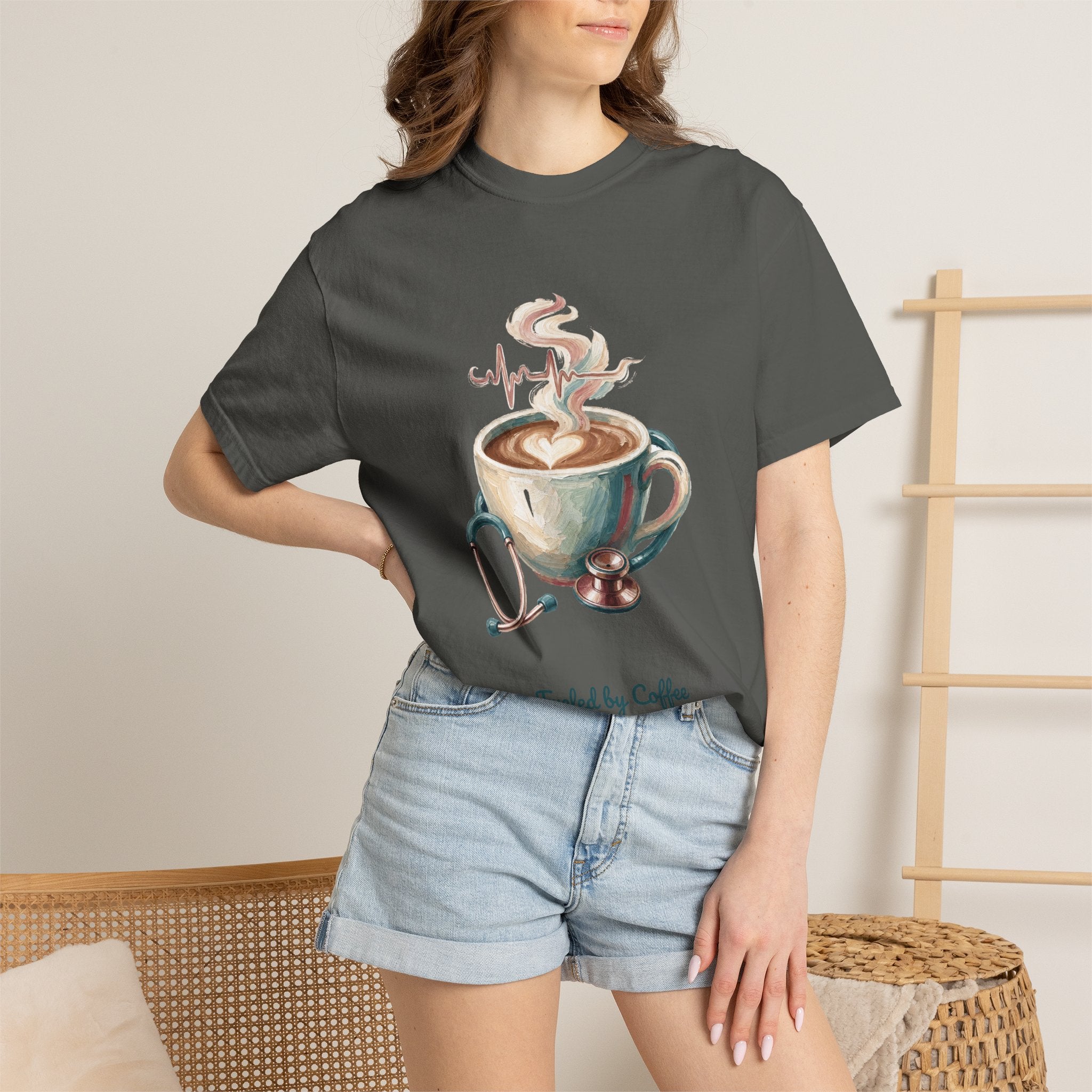 Nurse Shirt, Fueled by Coffee and Compassion Tee, Nurse Week RN Gift, Painterly Nurse Coffee Sweatshirt