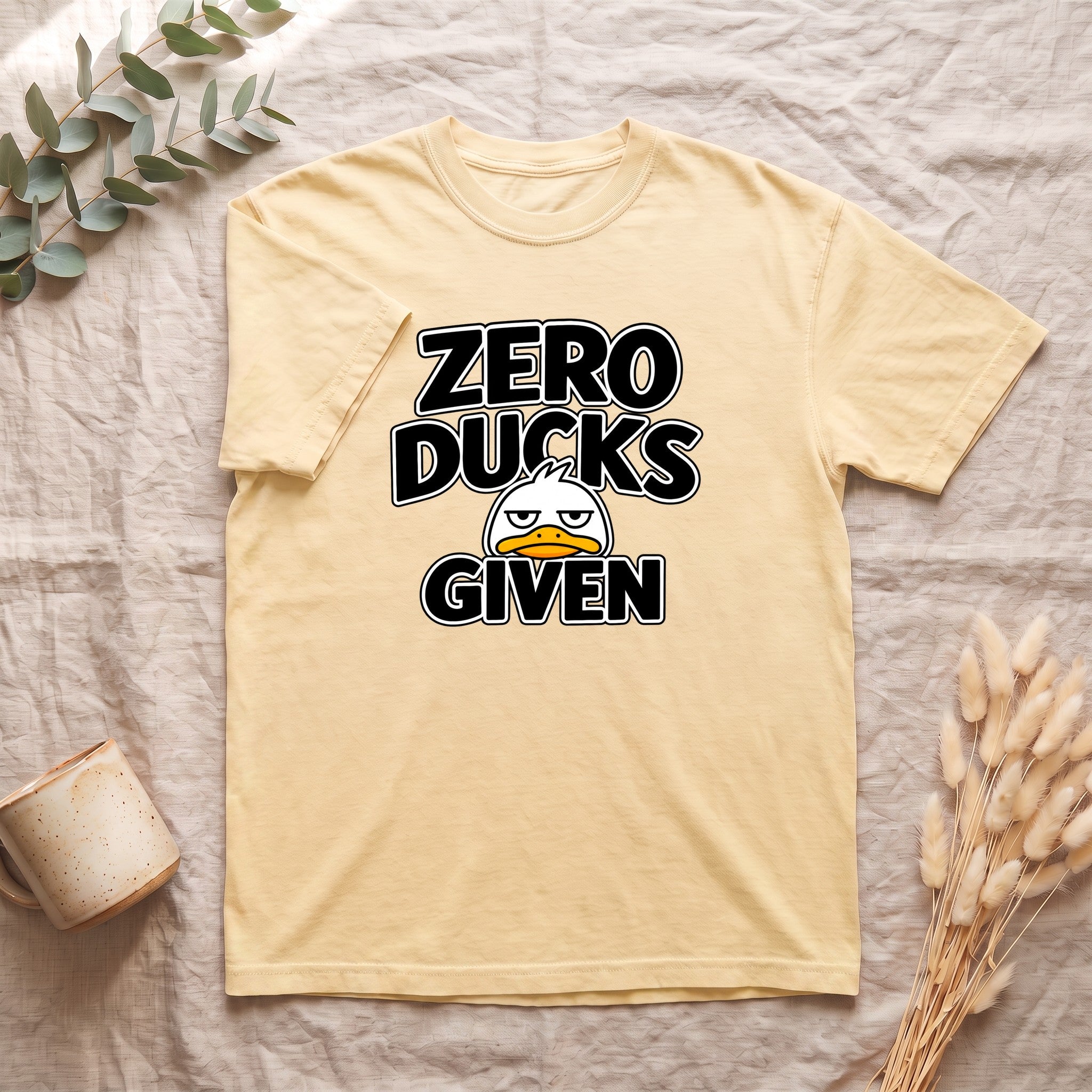 Zero Ducks Given shirt | Funny duck illustration, sarcastic slogan