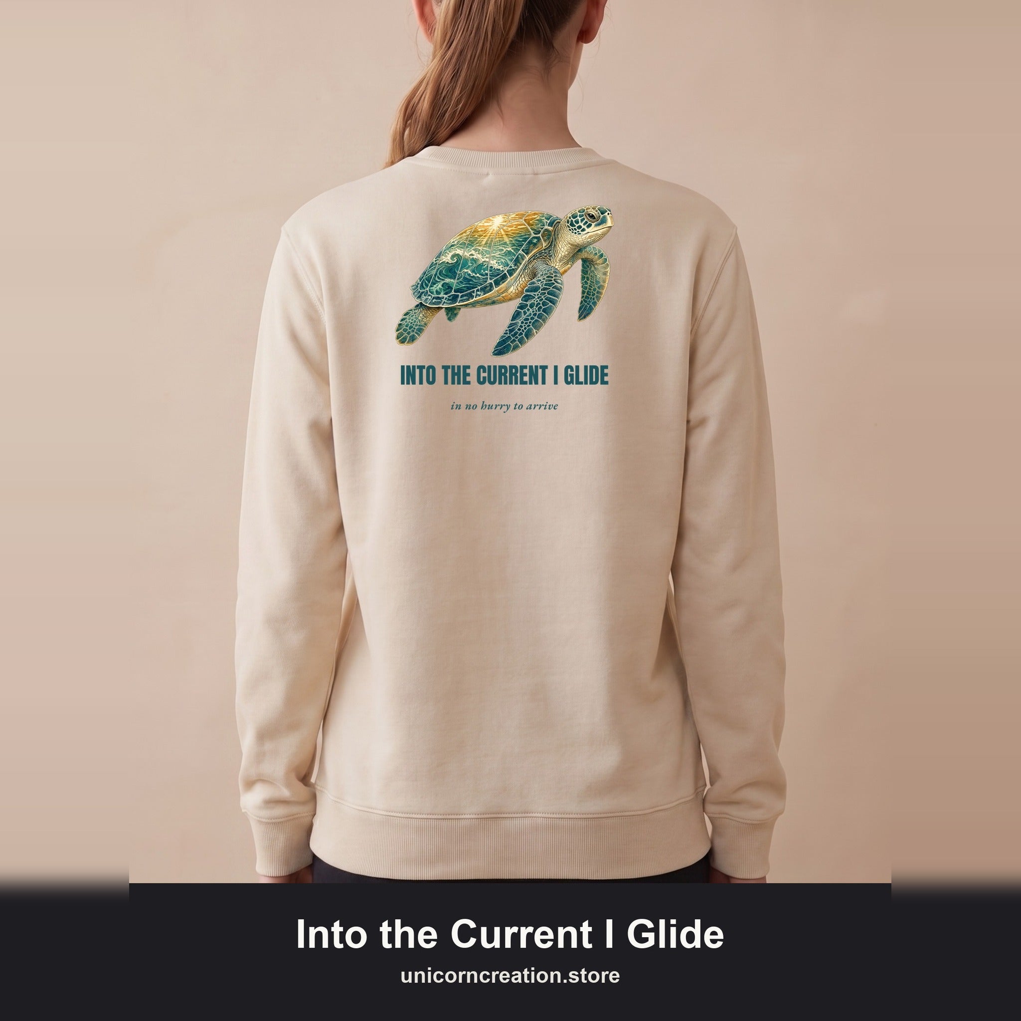 Into the Current I Glide Shirt, Sea Turtle Double Exposure Tee, Ocean Lover Marine Life Gift, Beach Nautical Sweatshirt