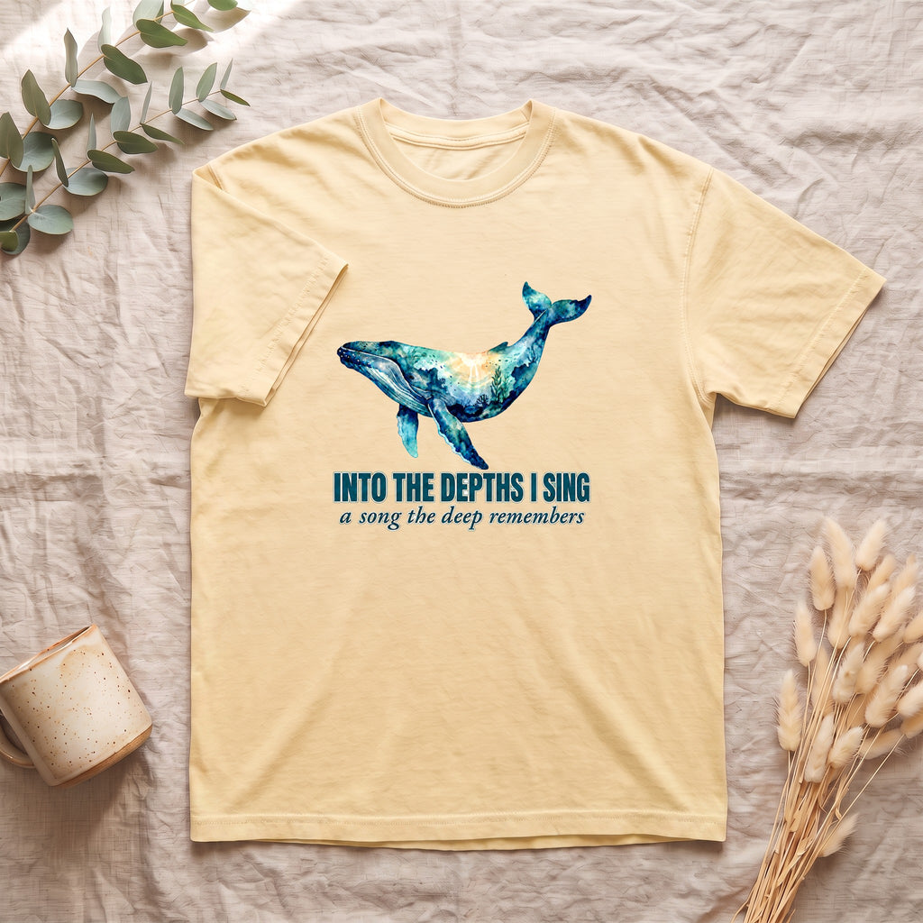 Into the Depths I Sing Shirt, Humpback Whale Double Exposure Tee, Ocean Lover Marine Life Gift, Nautical Sweatshirt