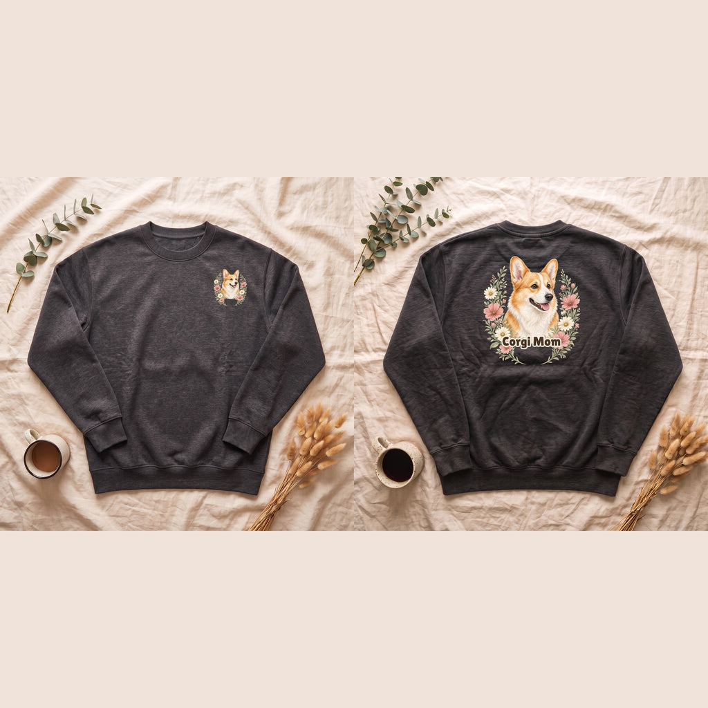 Corgi Mom Shirt, Corgi Mama Tee, Dog Mom Gift, Wildflower Corgi Lover Sweatshirt, Cute Dog Owner Gift