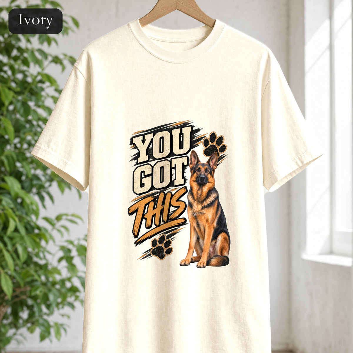 You Got This German Shepherd Shirt, GSD Dog Lover Motivational Tee, Encouragement Dog Mom Gift, Painterly Dog Shirt