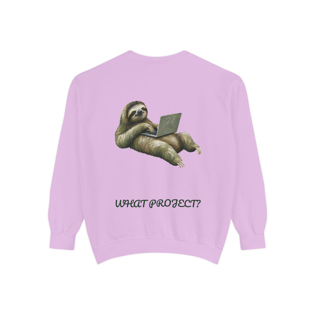 Sloth With Laptop Shirt, What Project Funny Tee, Lazy Work From Home Gift, Painterly Sloth Sweatshirt