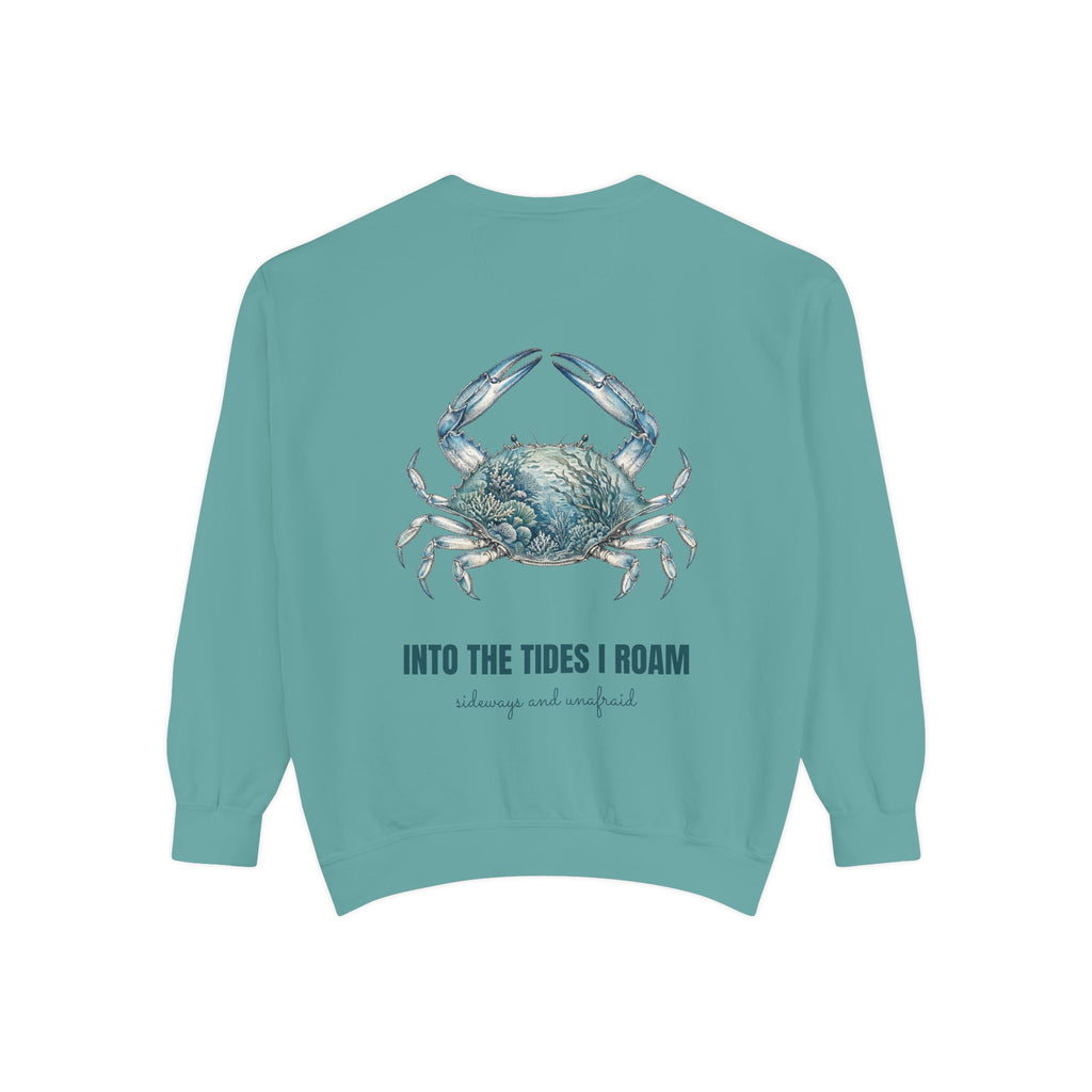 Into the Tides I Roam Shirt, Blue Crab Double Exposure Tee, Ocean Beach Coastal Lover Gift, Nautical Sea Life Sweatshirt