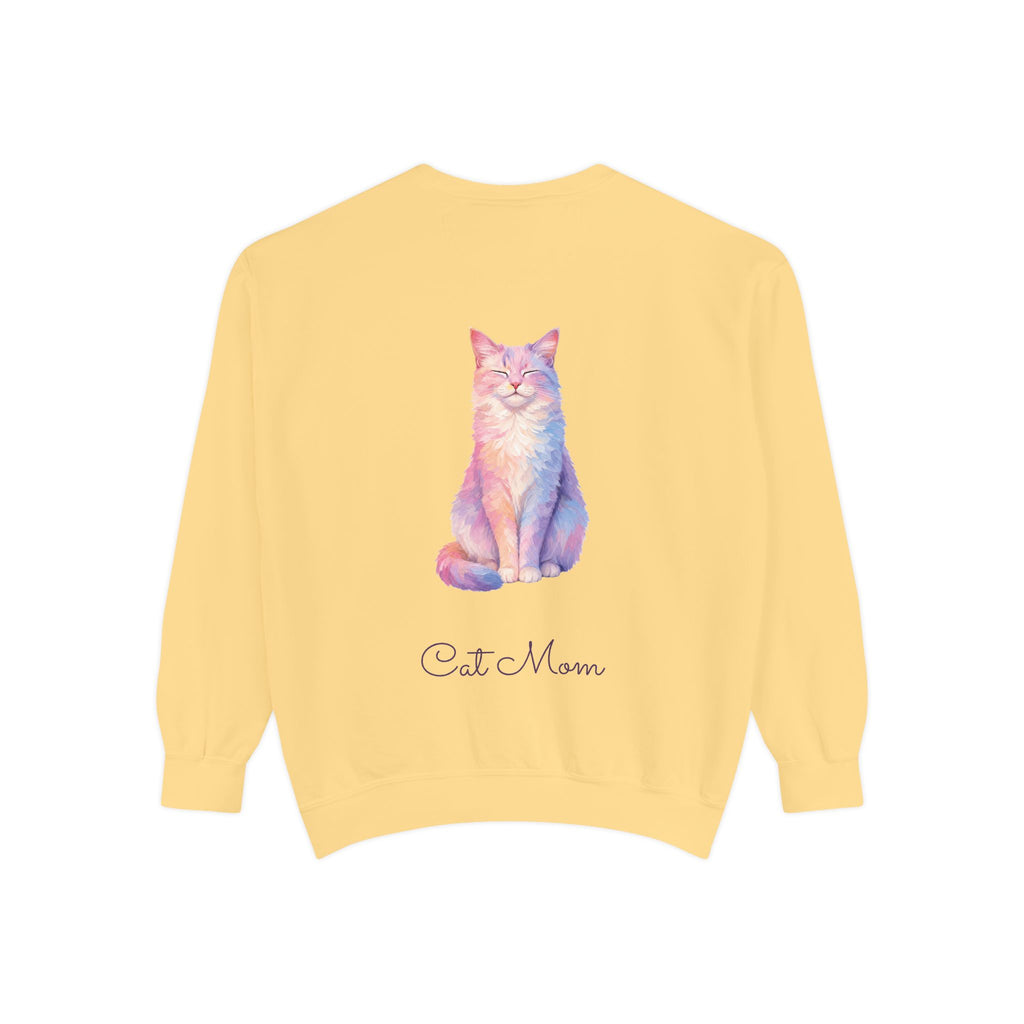 Cat Mom Shirt, Pastel Painterly Cat Tee, Cute Cat Lover Gift, Cat Owner Sweatshirt for Her