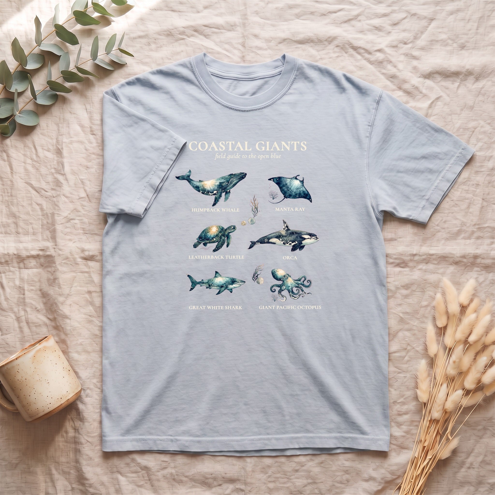 Coastal Giants Ocean Field Guide Shirt, Whale Manta Sea Turtle Tee, Marine Life Ocean Lover Gift, Nautical Sweatshirt