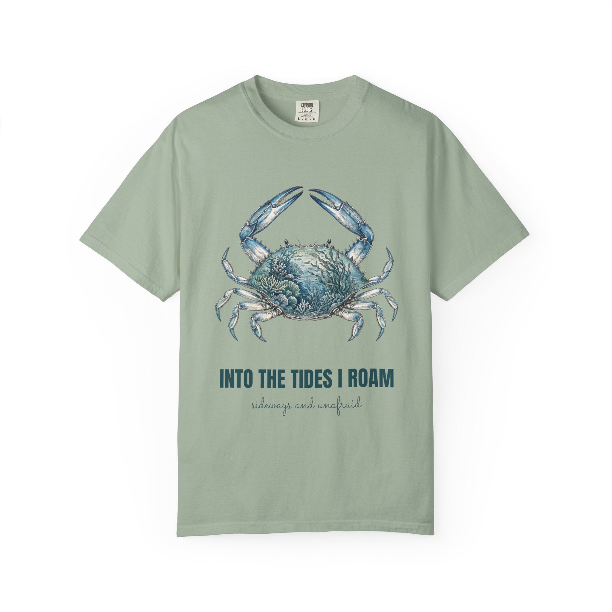 Into the Tides I Roam Shirt, Blue Crab Double Exposure Tee, Ocean Beach Coastal Lover Gift, Nautical Sea Life Sweatshirt