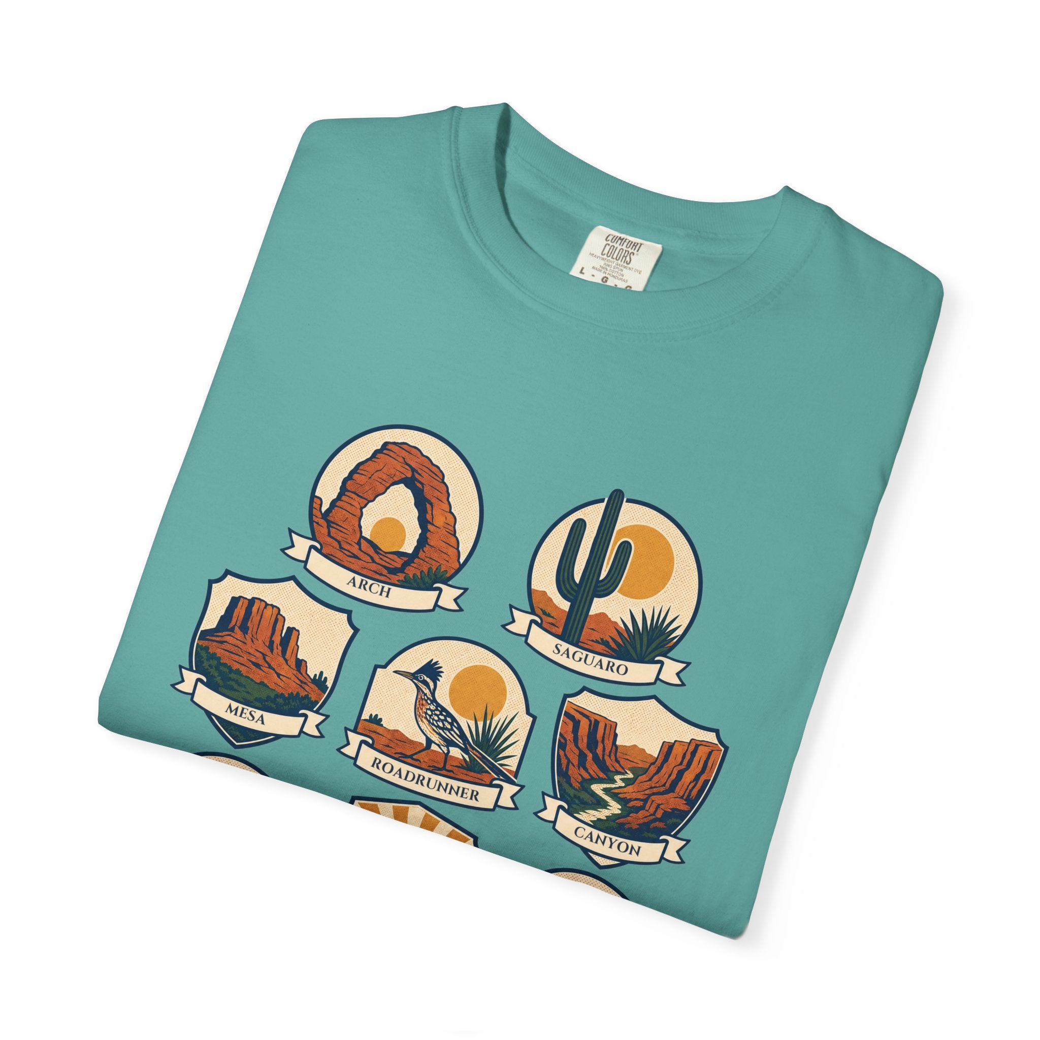 Southwest National Parks Shirt, Desert Badge Tee, Arizona Utah Hiking Gift, Retro Adventure Cactus Sweatshirt