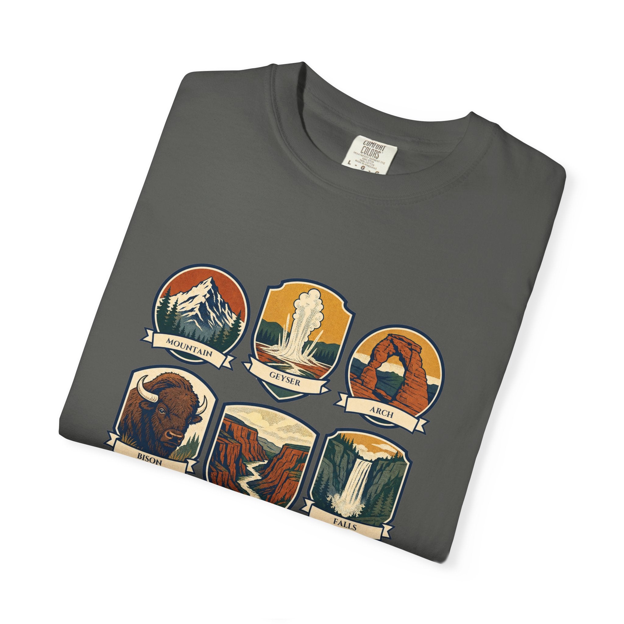 National Parks Shirt, 63 National Parks Badge Tee, Hiking Camping Gift, Retro Adventure Sweatshirt, Outdoor Nature Lover