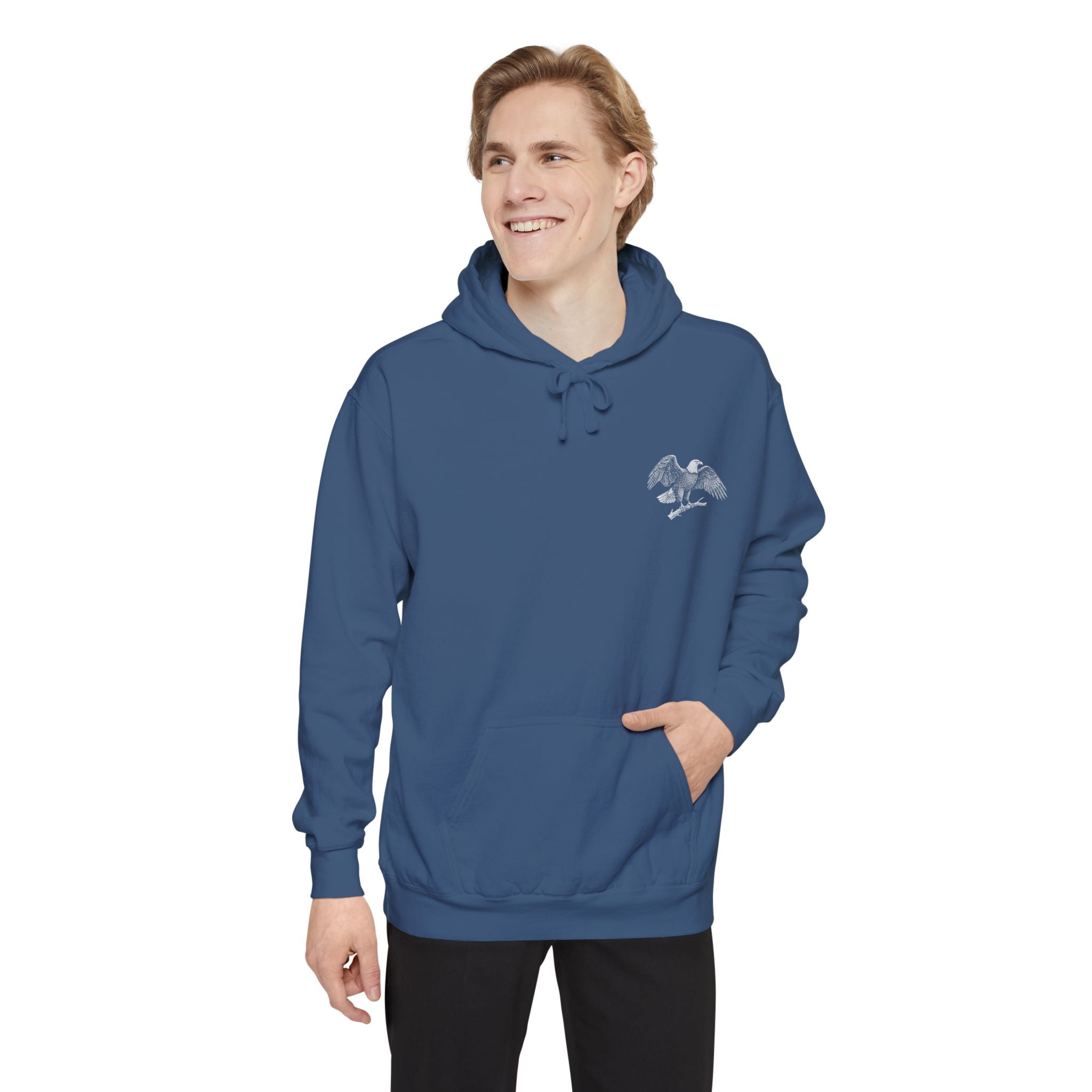 Forest Animals Graphic Hoodie — Vintage Eagle Chest Logo