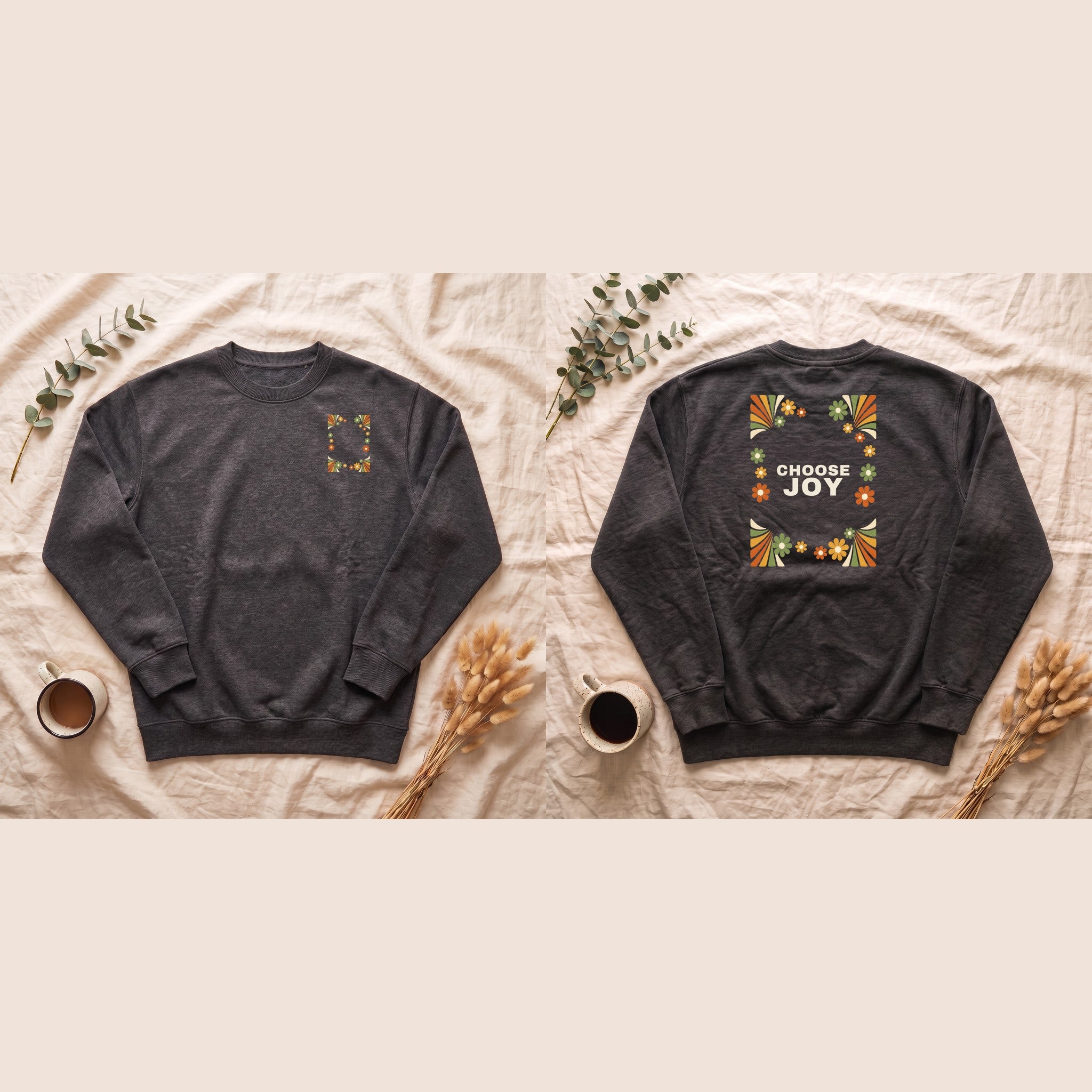 Choose Joy Shirt, Retro Groovy Tee, 70s Aesthetic Gift, Positive Affirmation Sweatshirt