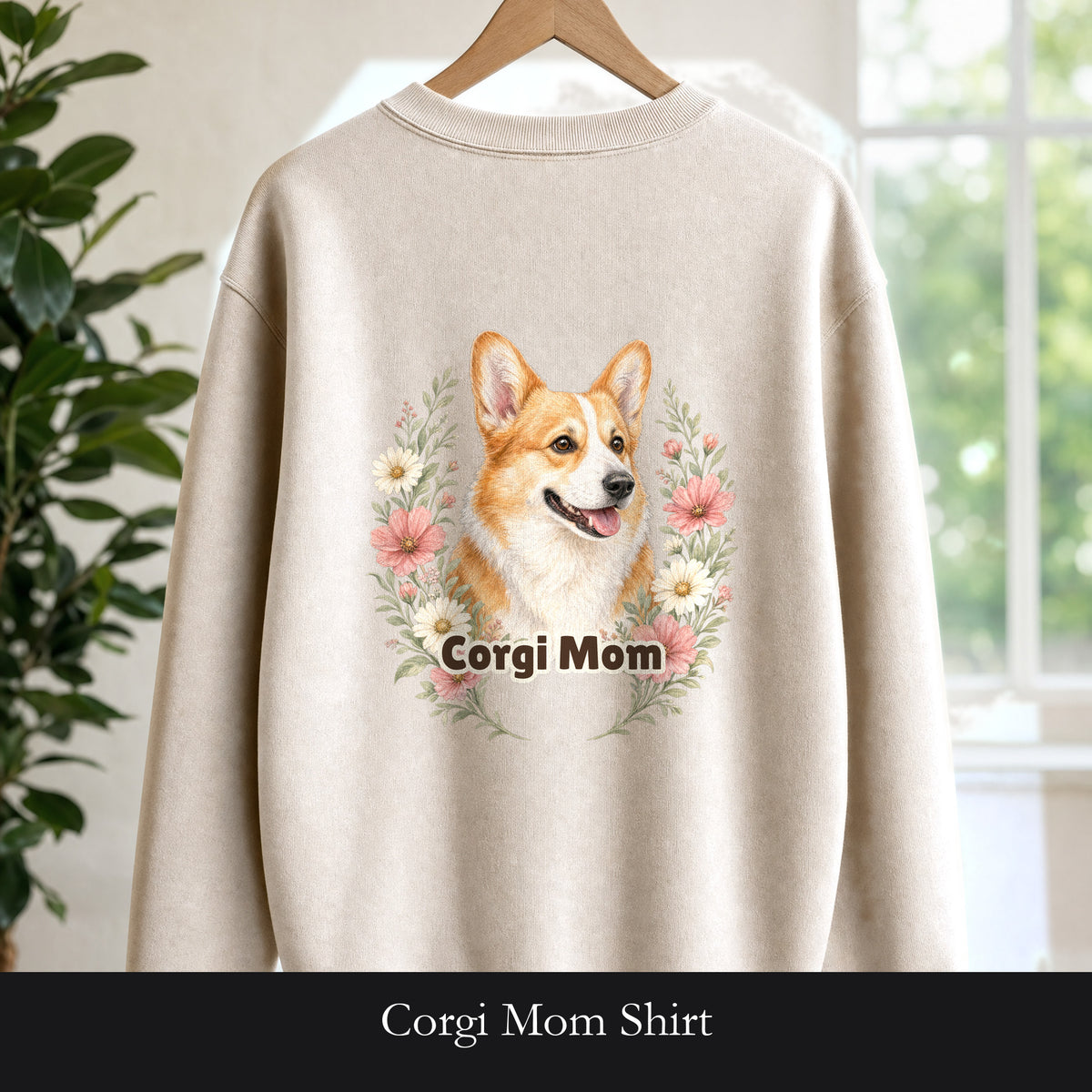 Corgi Mom Shirt, Corgi Mama Tee, Dog Mom Gift, Wildflower Corgi Lover Sweatshirt, Cute Dog Owner Gift