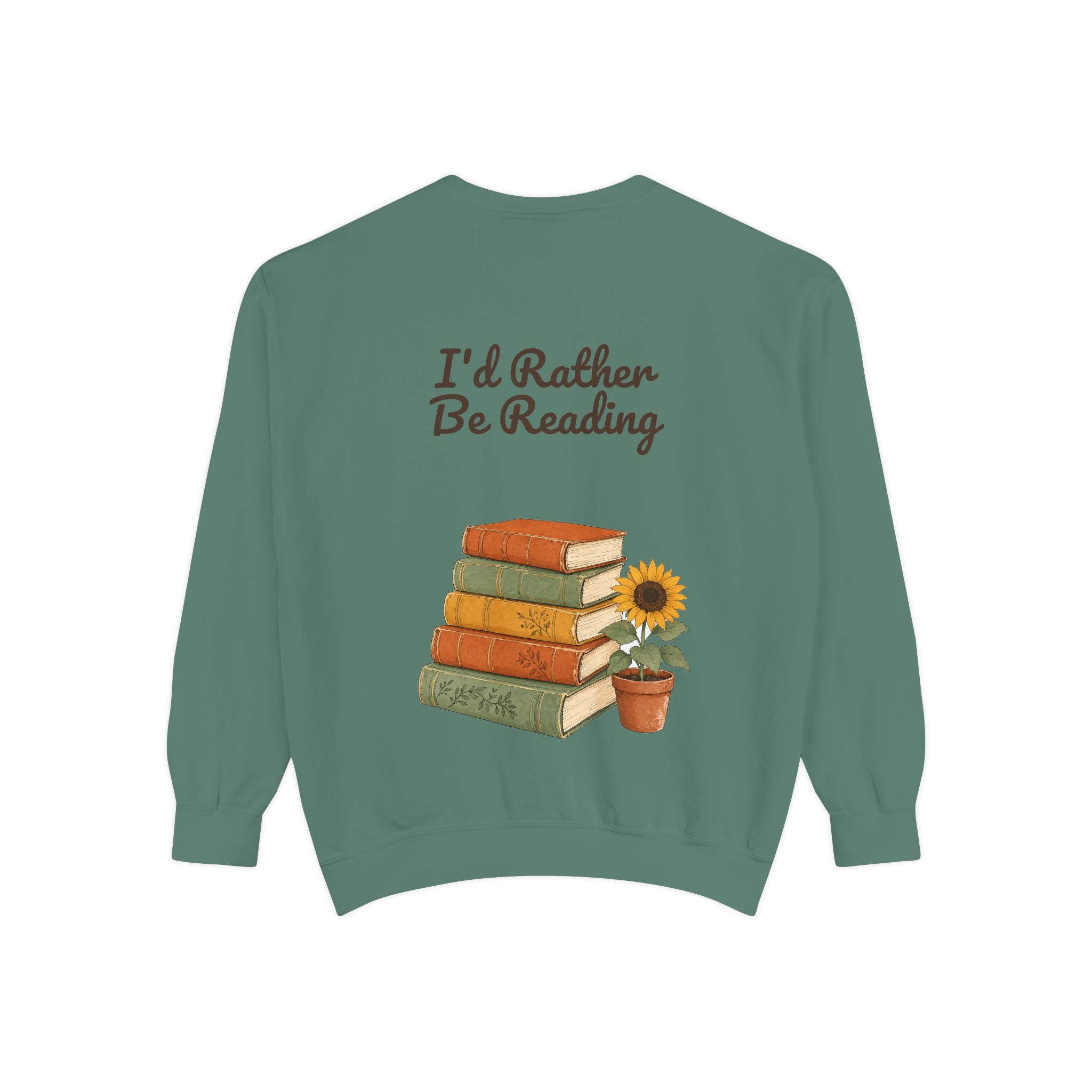 I'd Rather Be Reading Shirt, Book Lover Tee, Bookish Reader Gift, Cozy Sunflower Reading Sweatshirt