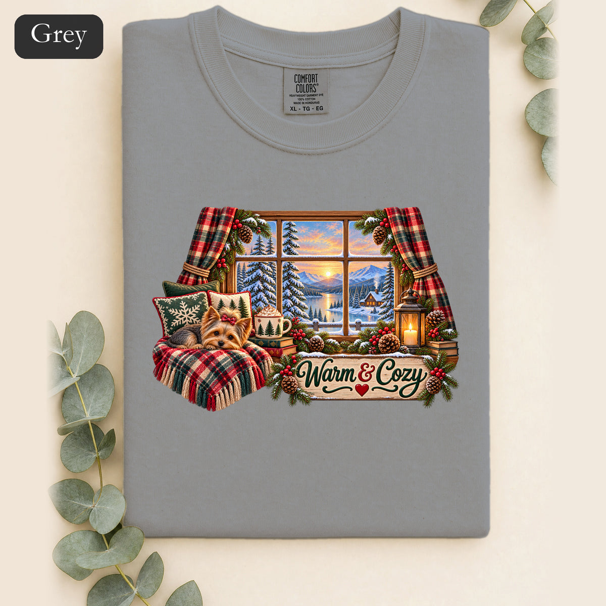 Warm & Cozy Cabin Window Shirt | Winter Lodge Plaid Decor