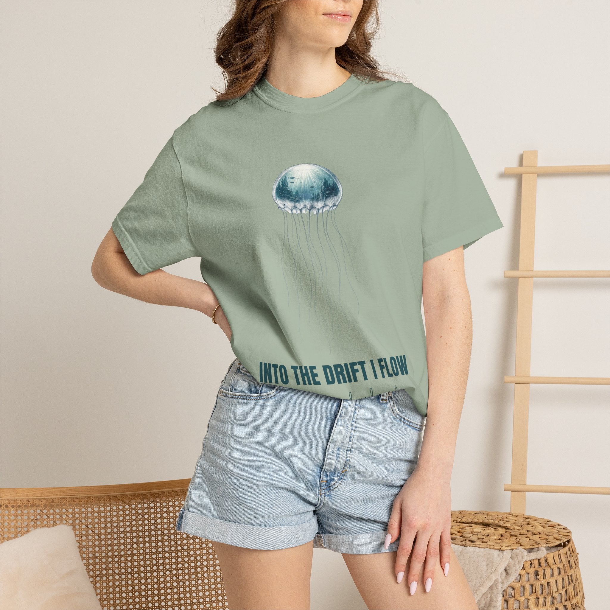Into the Drift I Flow Shirt, Jellyfish Double Exposure Tee, Ocean Diver Sea Life Gift, Nautical Marine Sweatshirt