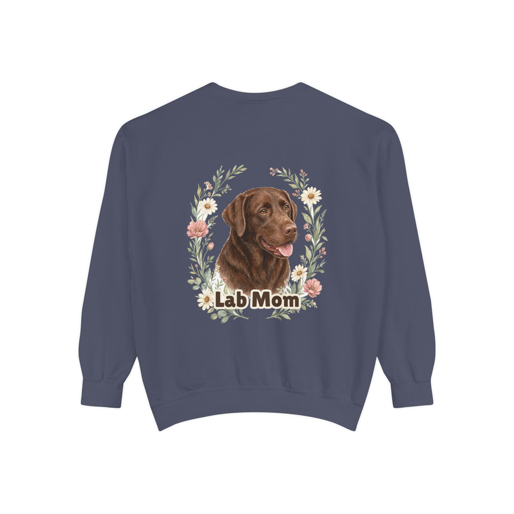 Chocolate Lab Mom Shirt, Labrador Mom Tee, Dog Mom Gift, Wildflower Dog Lover Sweatshirt, Cute Dog Owner Gift