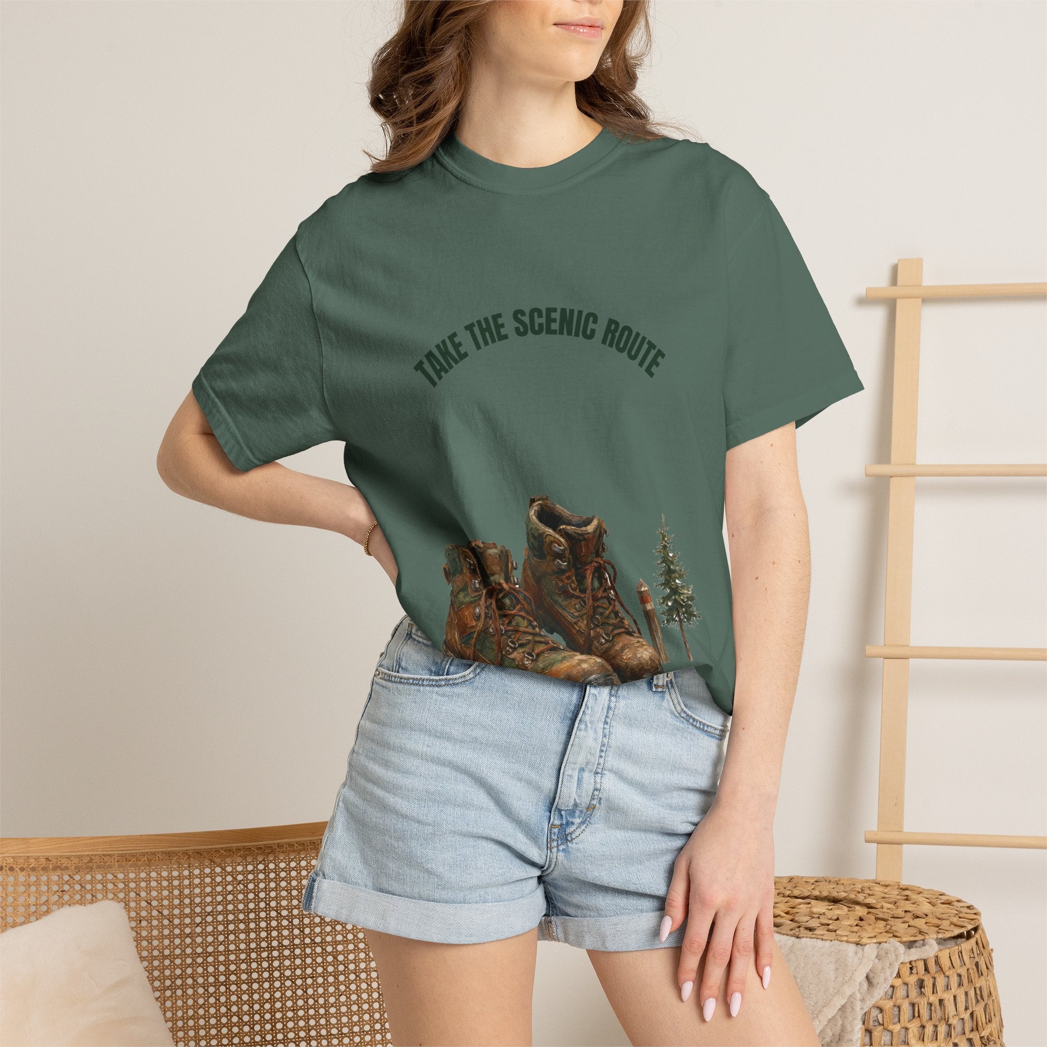 Take the Scenic Route Shirt, Hiking Trail Tee, Outdoor Adventure Nature Gift, Painterly Mountain Sweatshirt