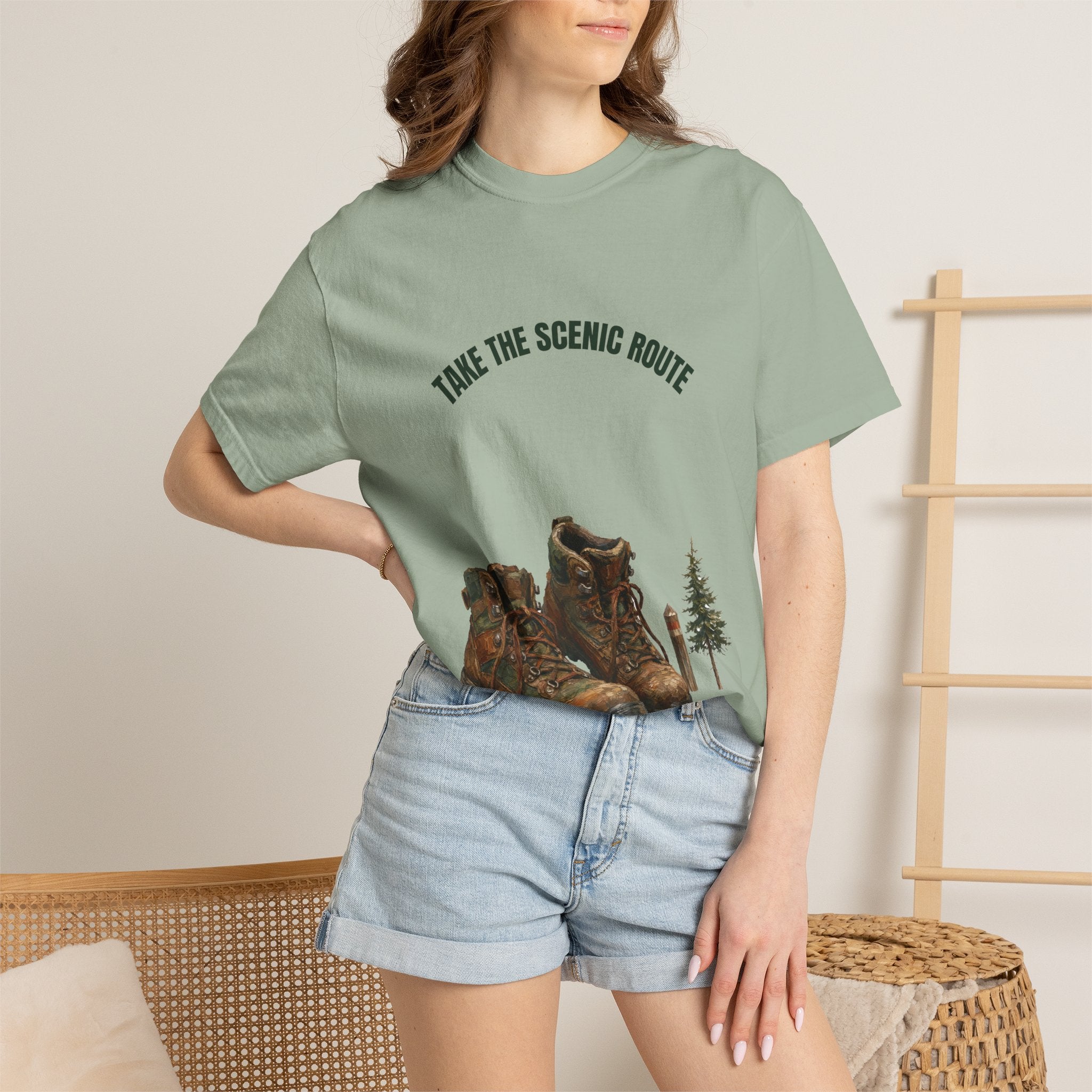 Take the Scenic Route Shirt, Hiking Trail Tee, Outdoor Adventure Nature Gift, Painterly Mountain Sweatshirt
