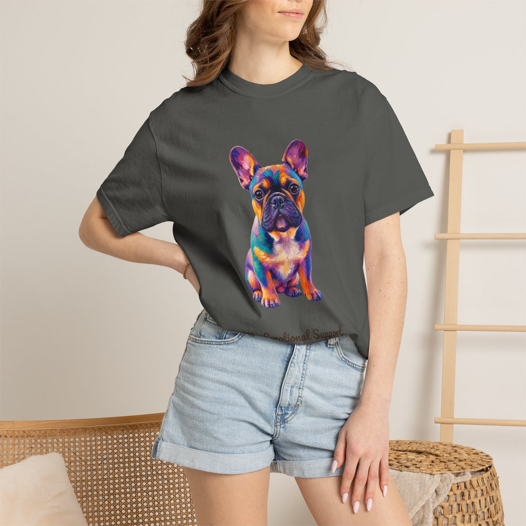 French Bulldog Shirt, My Emotional Support Human Is Offline Tee, Funny Frenchie Dog Mom Gift, Painterly Dog Lover Sweatshirt
