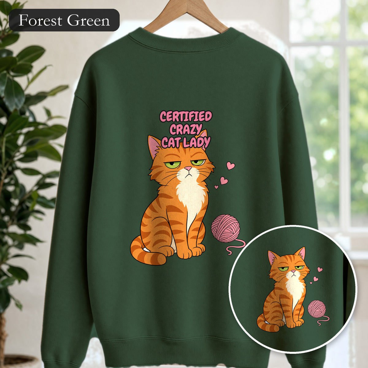 Certified Crazy Cat Lady Shirt, Orange Cat Mom Tee, Ginger Cat Lover Gift, Funny Cat Owner Sweatshirt