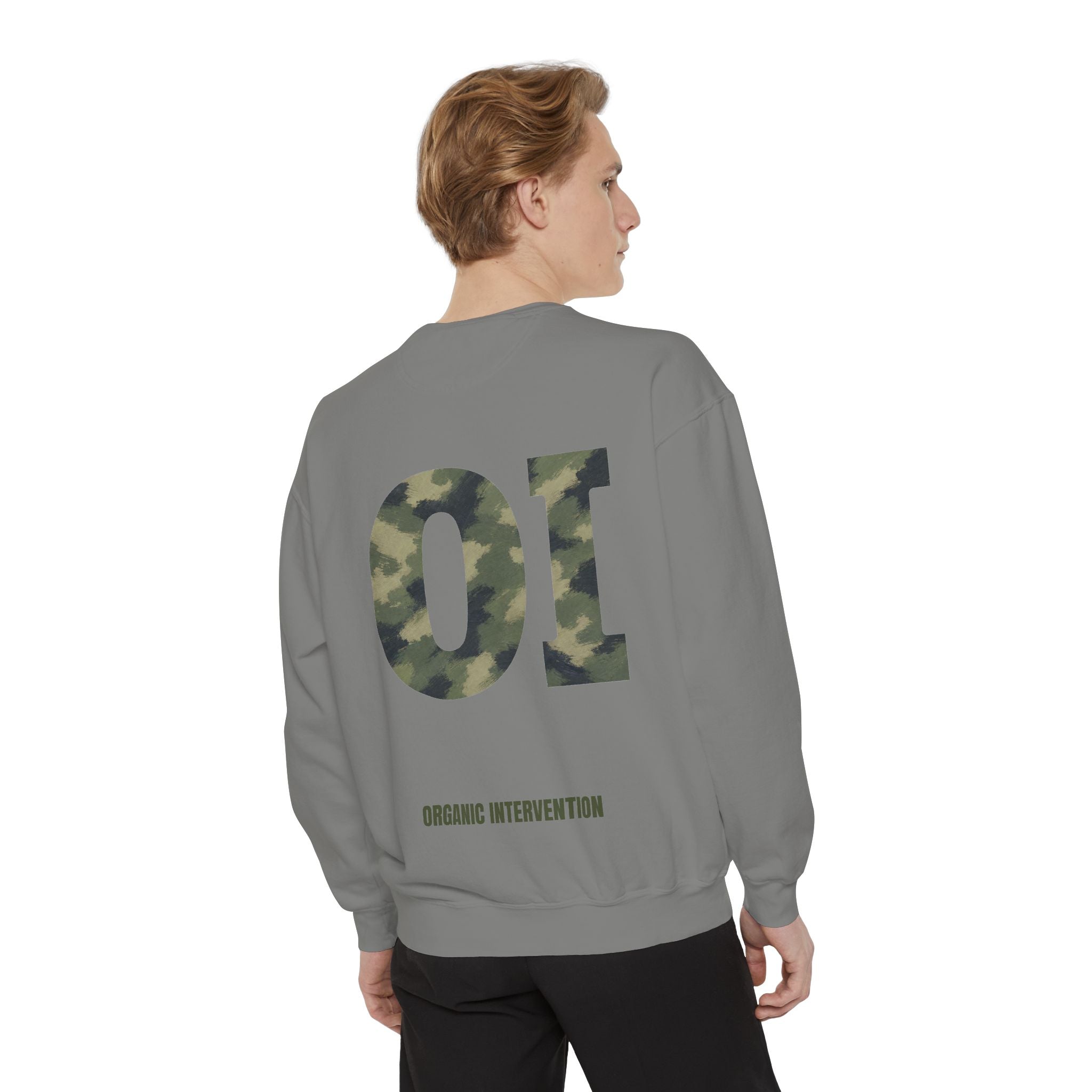 Organic Intervention Camo Hoodie, OI Monogram Anti-Algorithm Sweatshirt, Streetwear Camo Graphic Gift, Bold Statement Hoodie