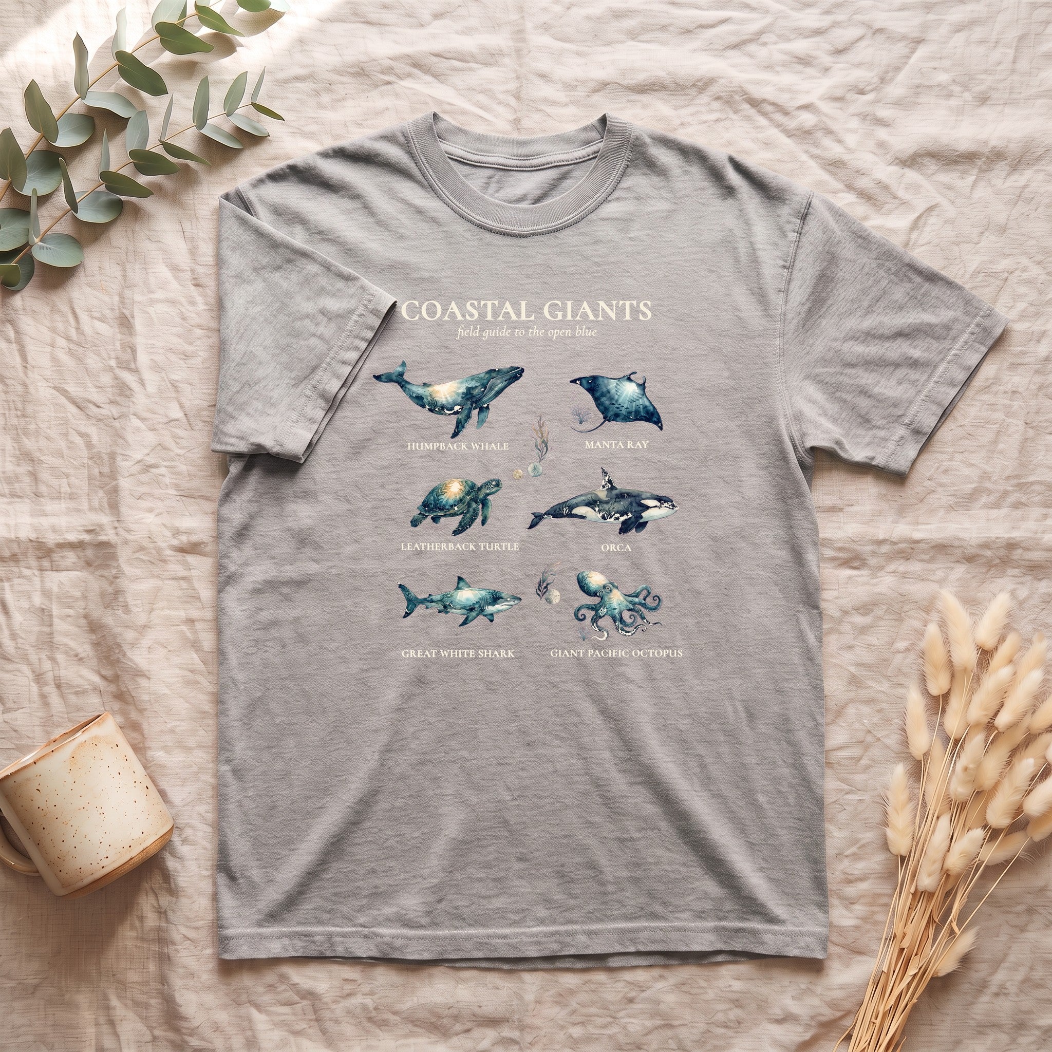 Coastal Giants Ocean Field Guide Shirt, Whale Manta Sea Turtle Tee, Marine Life Ocean Lover Gift, Nautical Sweatshirt