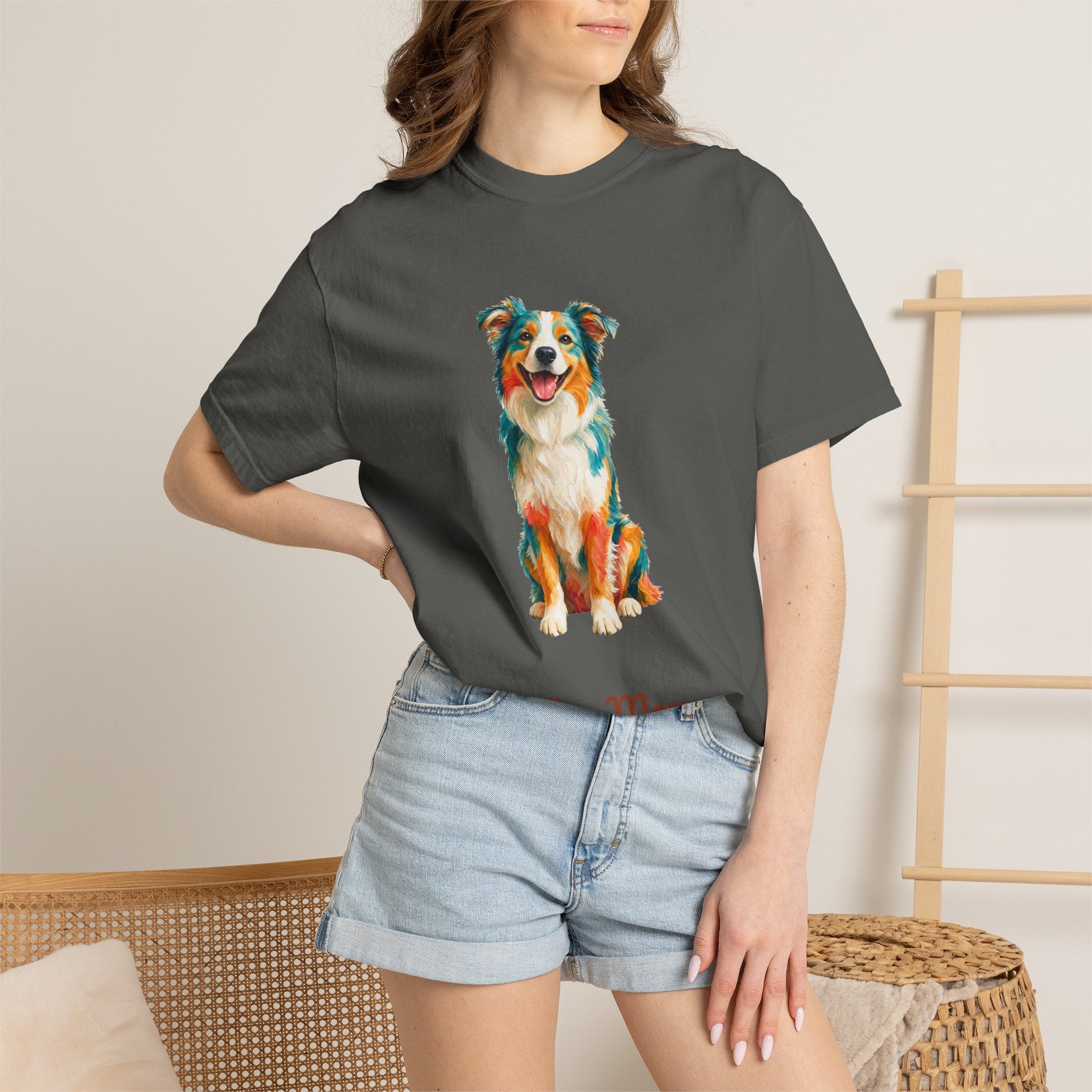 Dog Mom Shirt, Vibrant Painterly Dog Tee, Bold Dog Lover Gift, Colorful Dog Owner Sweatshirt