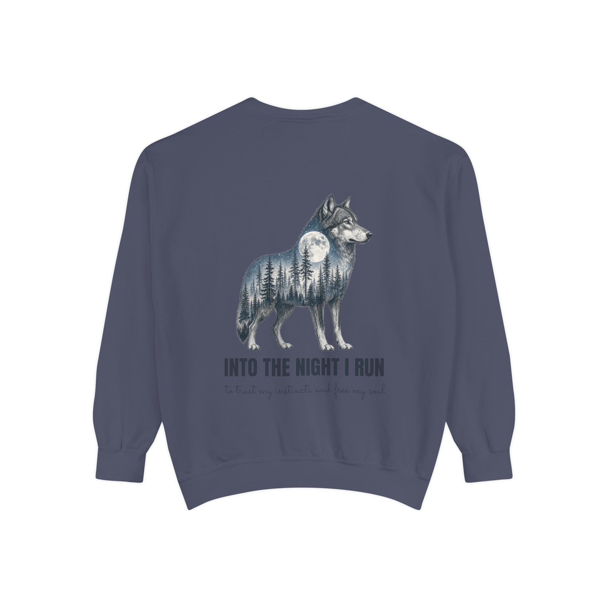 Into the Night I Run Shirt, Wolf Double Exposure Tee, Moonlit Forest Wild Spirit Gift, Woodland Nature Sweatshirt