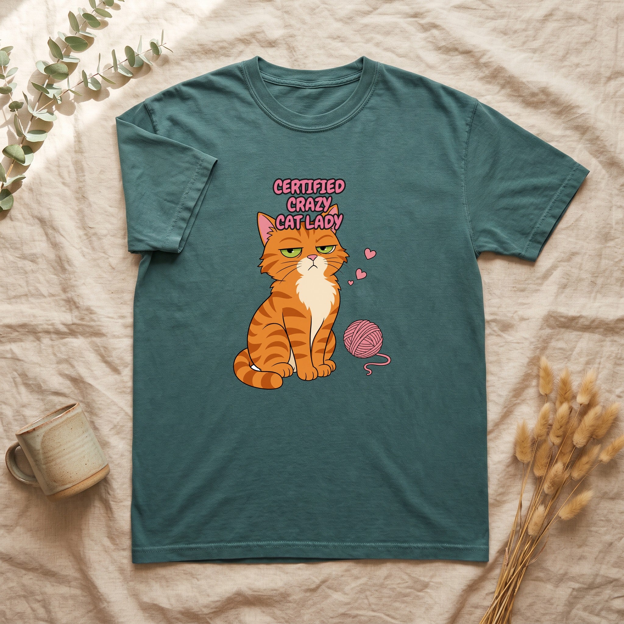 Certified Crazy Cat Lady Shirt, Orange Cat Mom Tee, Ginger Cat Lover Gift, Funny Cat Owner Sweatshirt