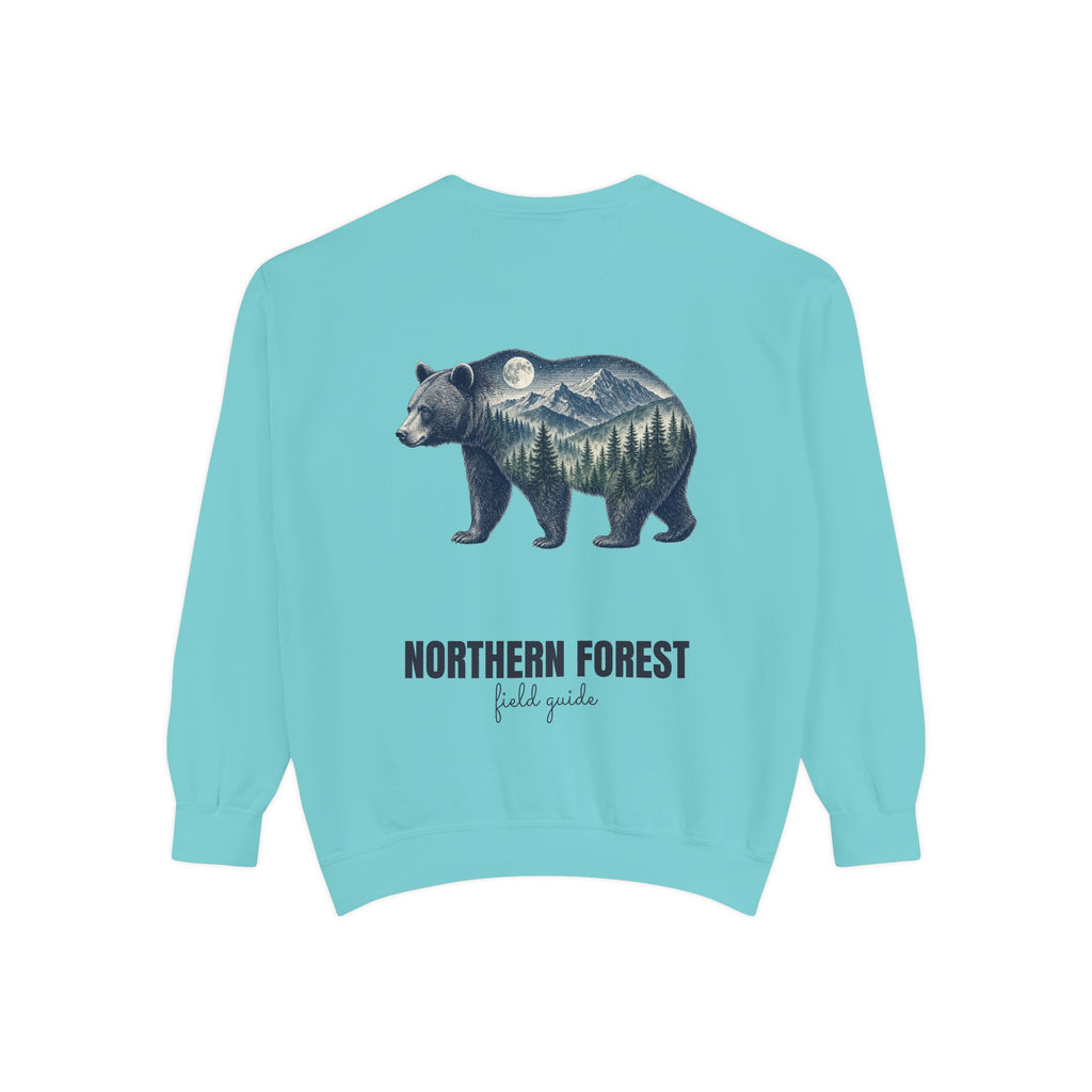 Northern Forest Field Guide Shirt, Black Bear Double Exposure Tee, Woodland Wildlife Camping Gift, Nature Lover Sweatshirt