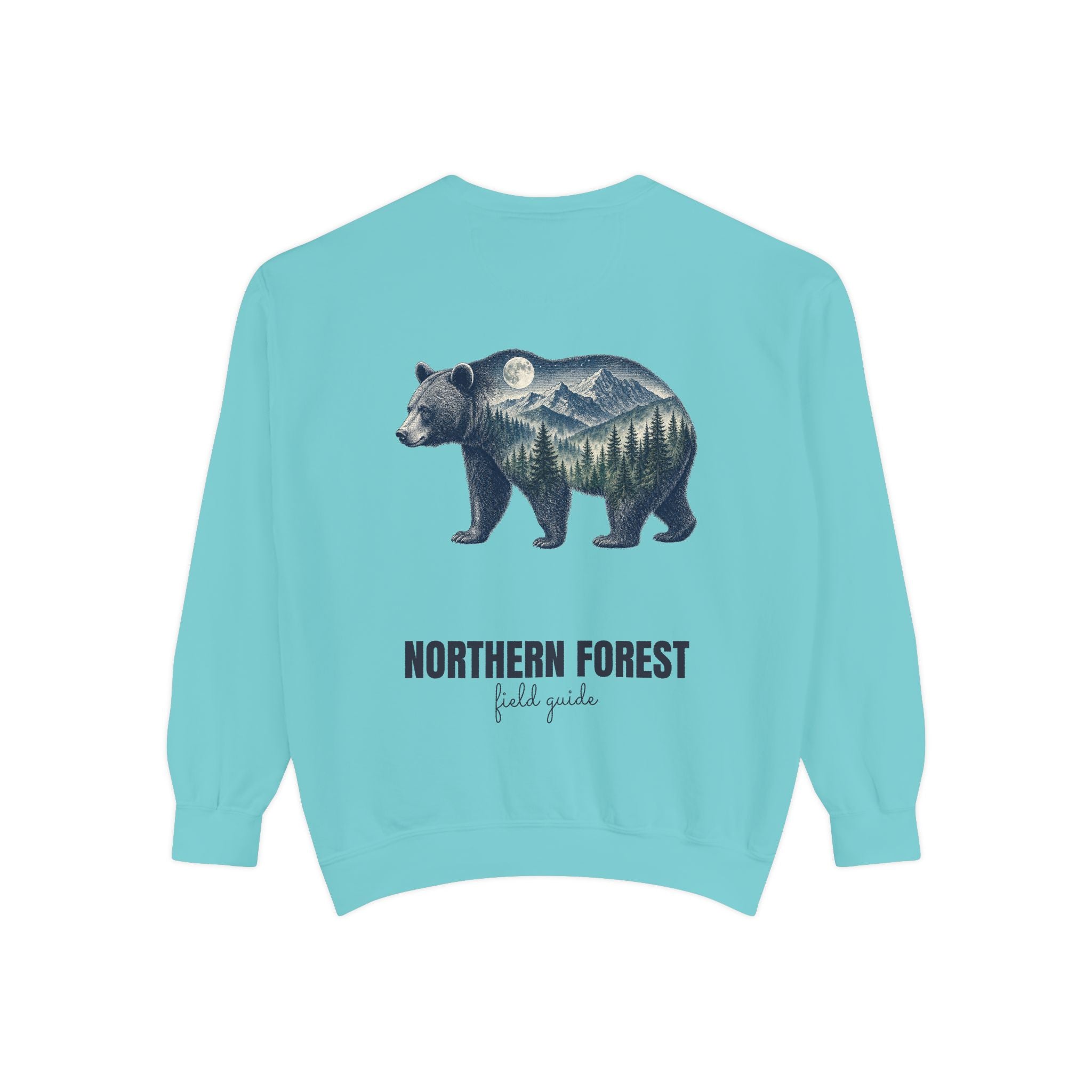 Northern Forest Field Guide Shirt, Black Bear Double Exposure Tee, Woodland Wildlife Camping Gift, Nature Lover Sweatshirt