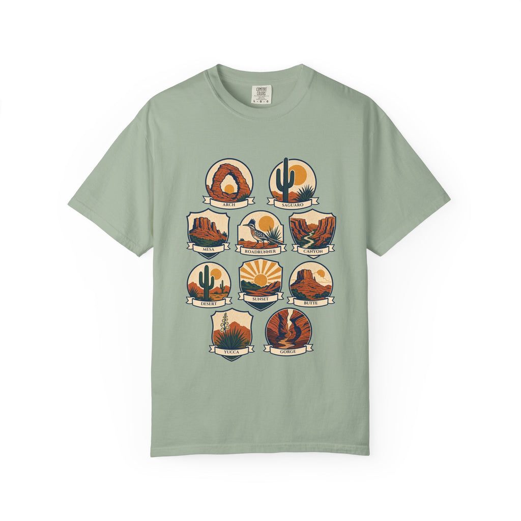 Southwest National Parks Shirt, Desert Badge Tee, Arizona Utah Hiking Gift, Retro Adventure Cactus Sweatshirt